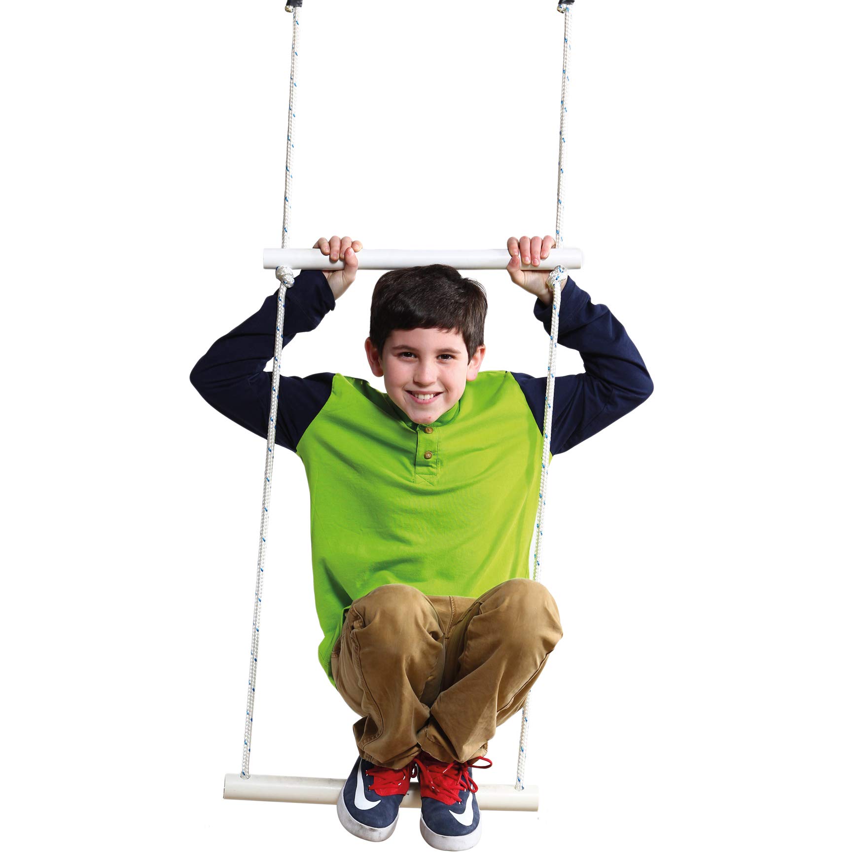 Adjustable Double Trapeze Bar Swing for Kids with Special Needs - Sensory Integration Therapy Equipment for Autism, ADHD & Low Muscle Tone - Indoor/Outdoor Play for Climbing, Swinging & Sitting - Ages 4+ (Great for Backyards, Playrooms & Therapy Centers)