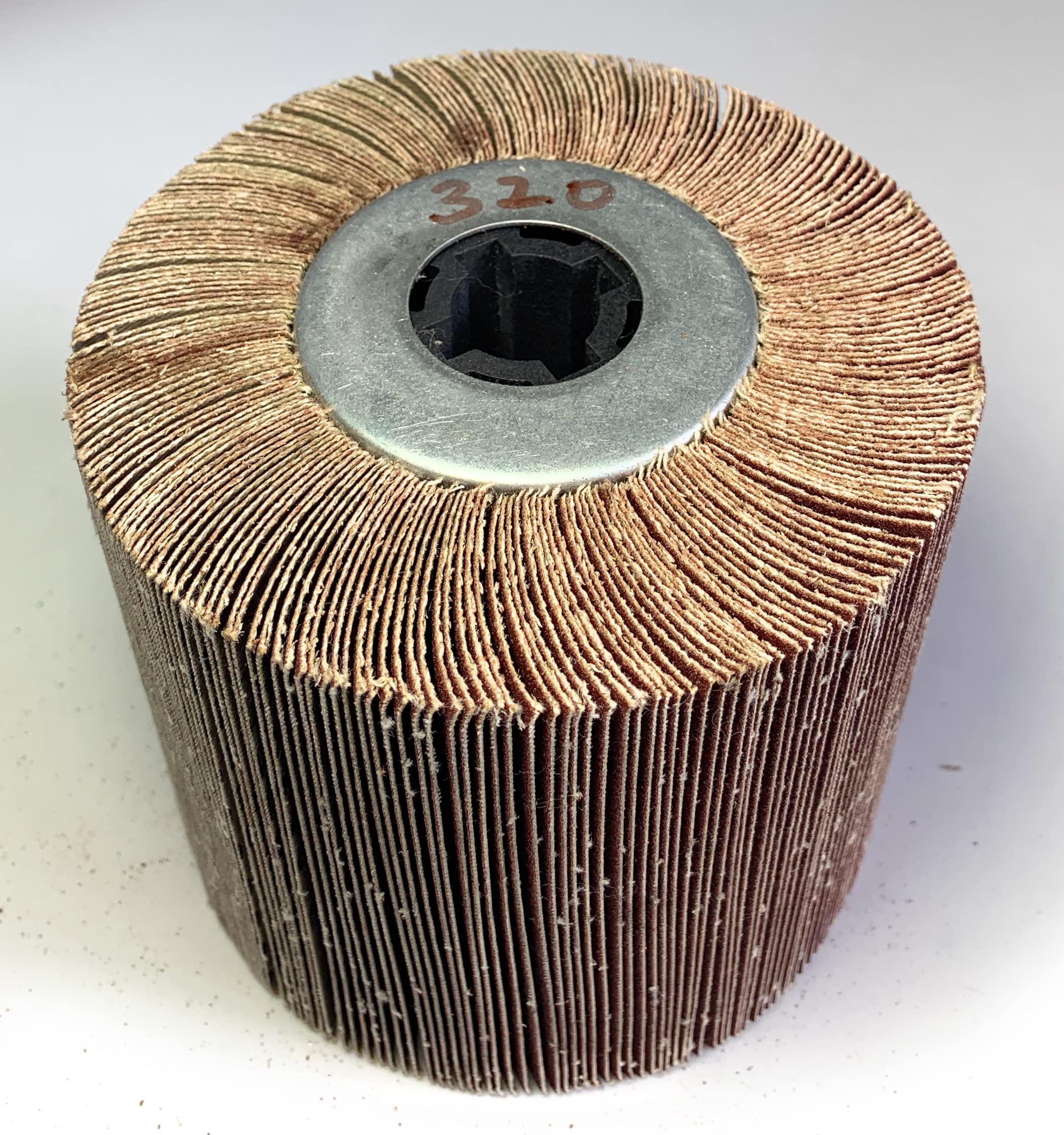 **120x100mm 320 Grit Sandpaper Wheel - Compatible with Burnishing Machine, Polisher & Sander - Perfect for Woodworking, Metal Finishing & DIY Projects**