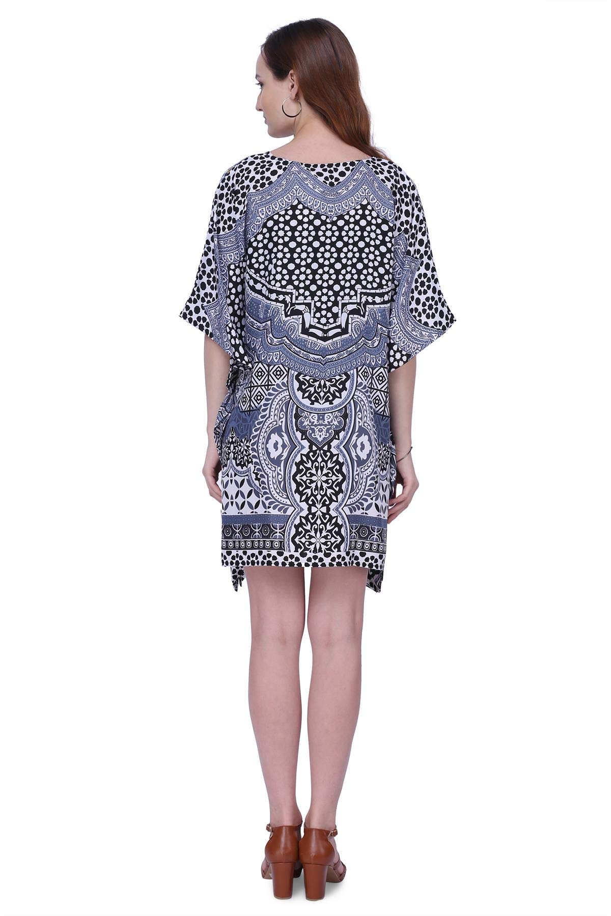 Miss Lavish London Women's Kaftan Tunic Kimono Maxi Dress - Flowy Summer Beach Cover Up Dress for Women, Plus Size Boho Chic Outfit - Perfect for Vacations, Pool Parties & Resort Wear