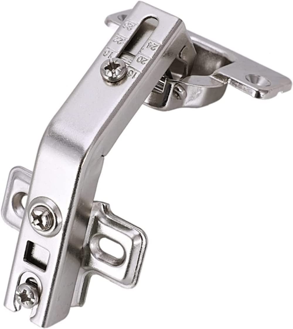 BAZAC 1 Pair 135 Degree Self-Closing Corner Cabinet Hinges - Heavy Duty Steel, Soft Close Silent, 4 Hole Mounting Plate - Perfect for Kitchen Cabinets, Wardrobes & Storage Units