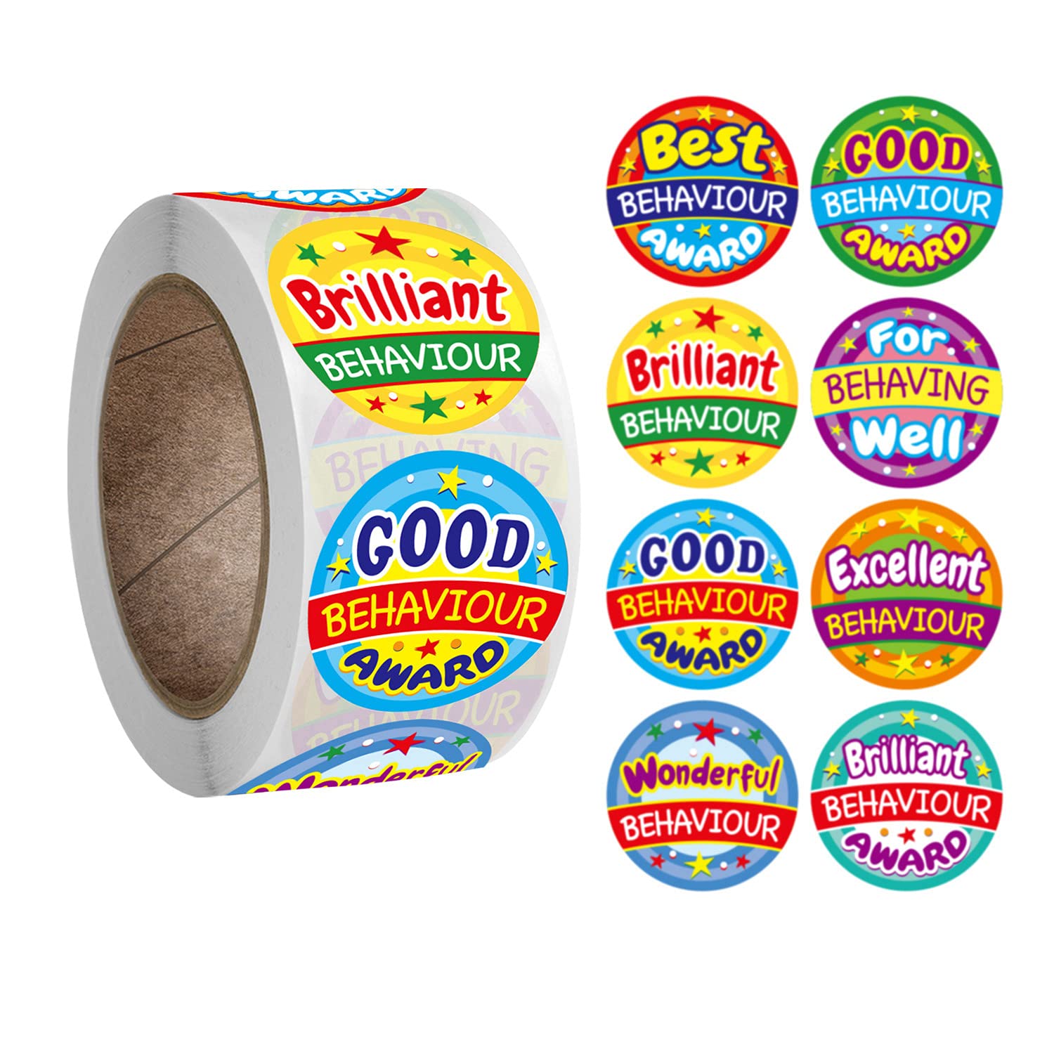500 PCS 1 Inch Colorful Reward Stickers for Kids - Motivational Stickers for Teachers, Classroom Supplies, Potty Training & Behavior Incentives - Perfect for School, Home & Daycare Use