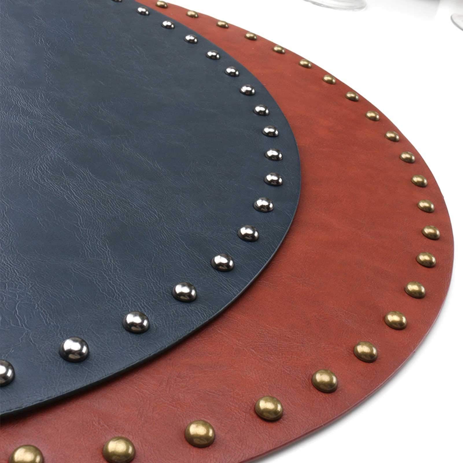 Premium Black PU Leather Placemats Set of 2 - Waterproof, Washable & Wipeable Table Mats for Dining & Kitchen - Perfect for Everyday Meals, Dinner Parties & Home Decor