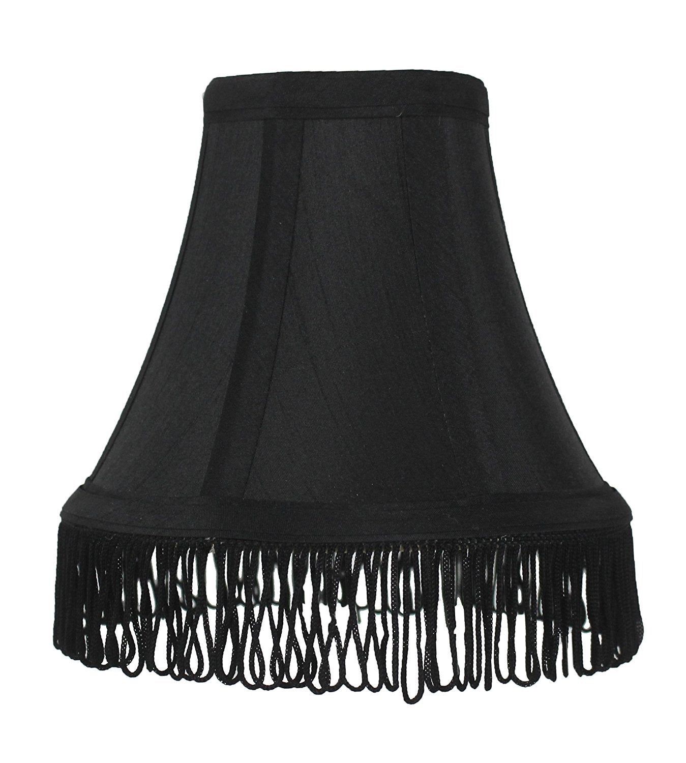 6 Inch Silk Bell Chandelier Lamp Shade with Fringe - 5 Elegant Colors for Bedroom, Living Room & Dining Room Lighting Decor