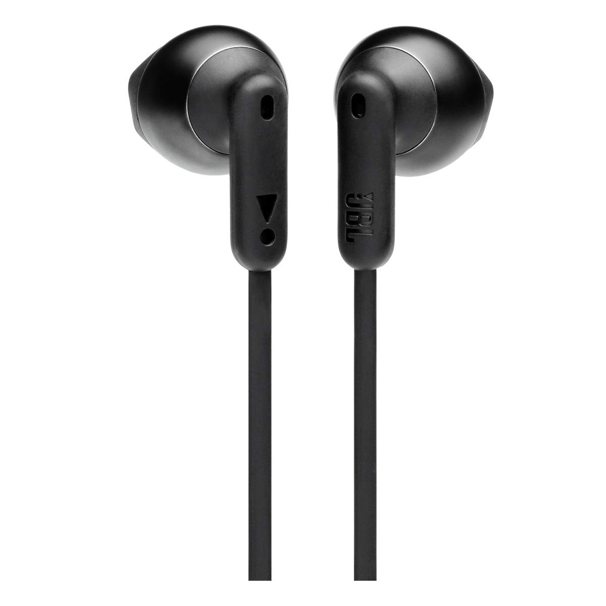 JBL Tune 215 Wireless Bluetooth Earbuds with Built-in Mic, 3-Button Remote & Flat Cable - Black (Compact Size) for Gym, Running & Daily Commute