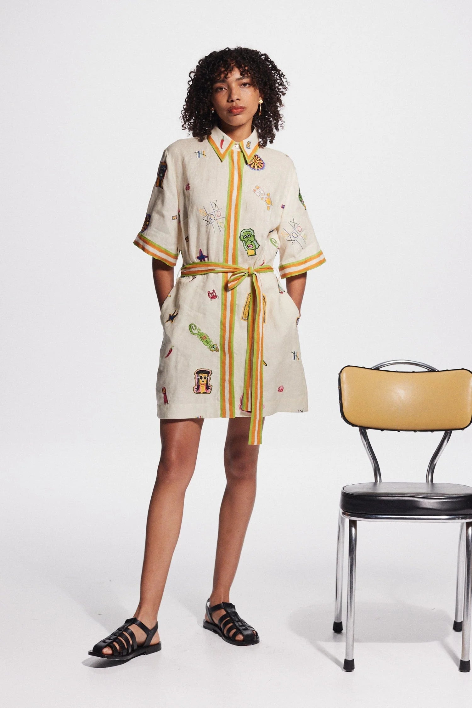 Checkers Embroidered Mini Dress - Stylish Floral Summer Party Dress for Women | Perfect for Casual Outings, Beach Vacations & Date Nights