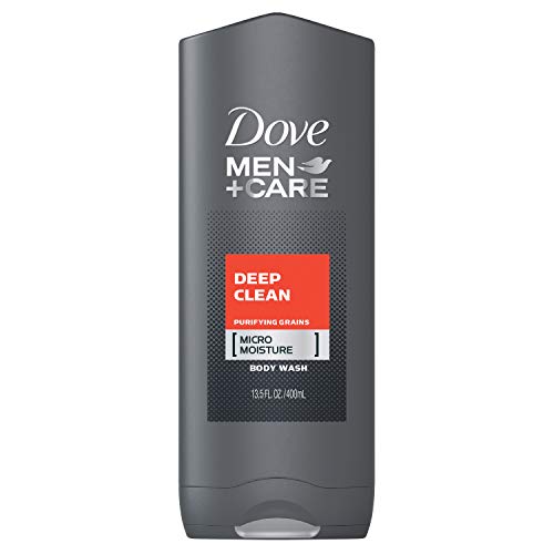Dove Men+Care Body Wash Deep Clean 13.5 oz - Hydrating & Strengthening Shower Gel for Healthier Skin, Effectively Removes Bacteria & Nourishes Skin - Perfect for Post-Workout, Gym & Daily Shower Routine