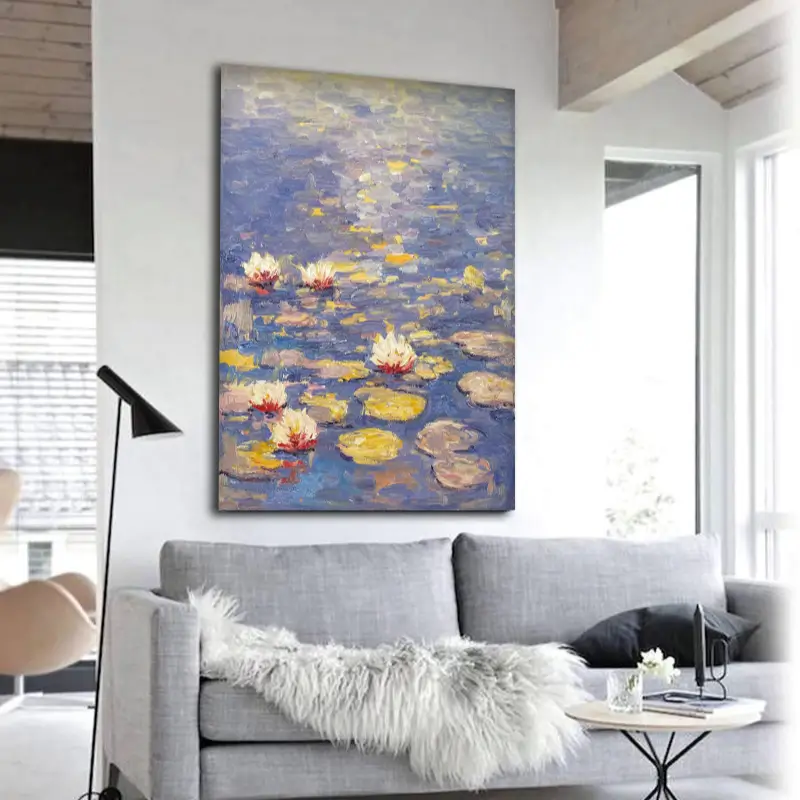 Beautiful Flower and Tree Painting #FT016 - Handmade Canvas Art for Home Decor, Living Room, Bedroom & Office Wall