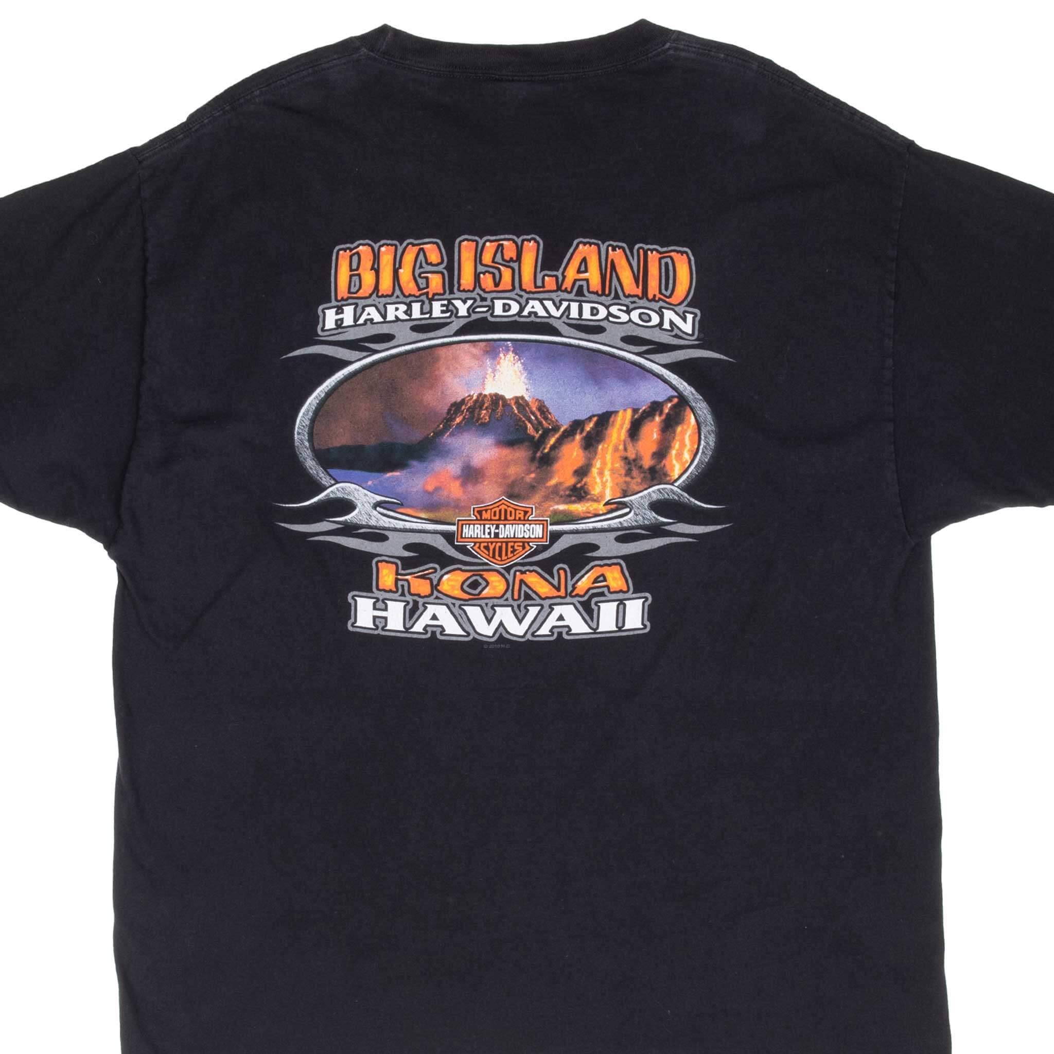 Harley Davidson Kona Big Island Graphic T-Shirt for Men - XL Size - Comfortable Cotton Tee for Motorcycle Riders & Casual Wear