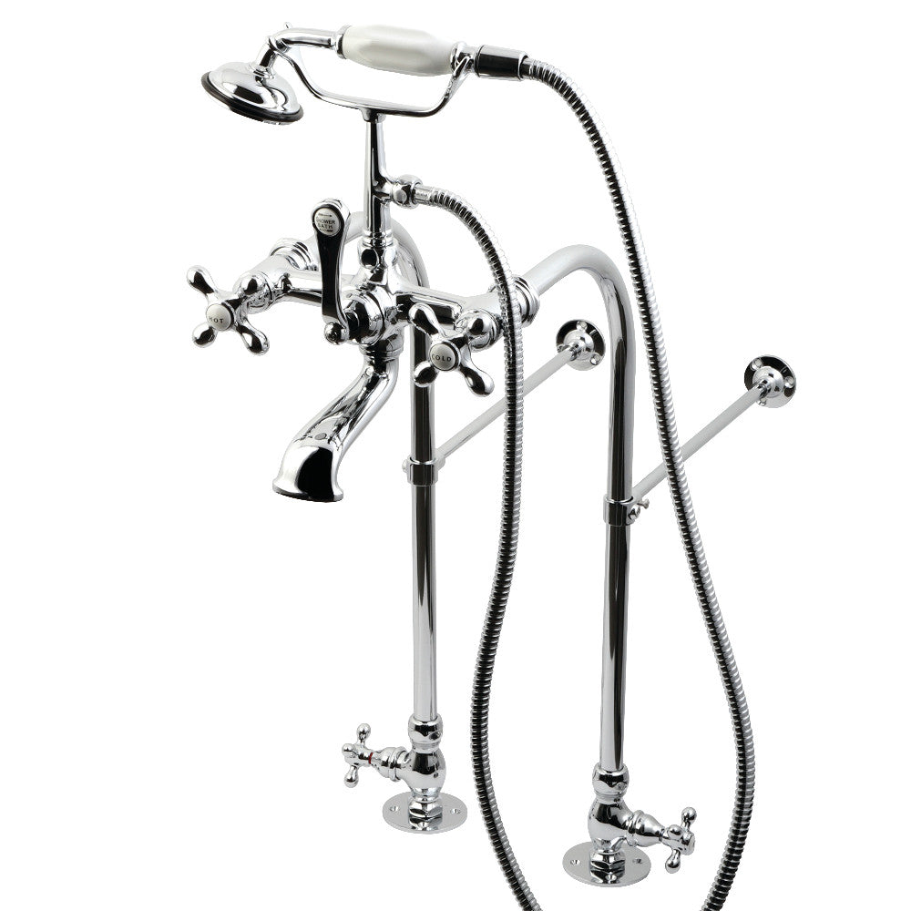 Vintage Freestanding Clawfoot Tub Faucet with Hand Shower - Kingston Brass CC57T455MX - Perfect for Classic Bathroom Renovations & Luxury Spa Retreats