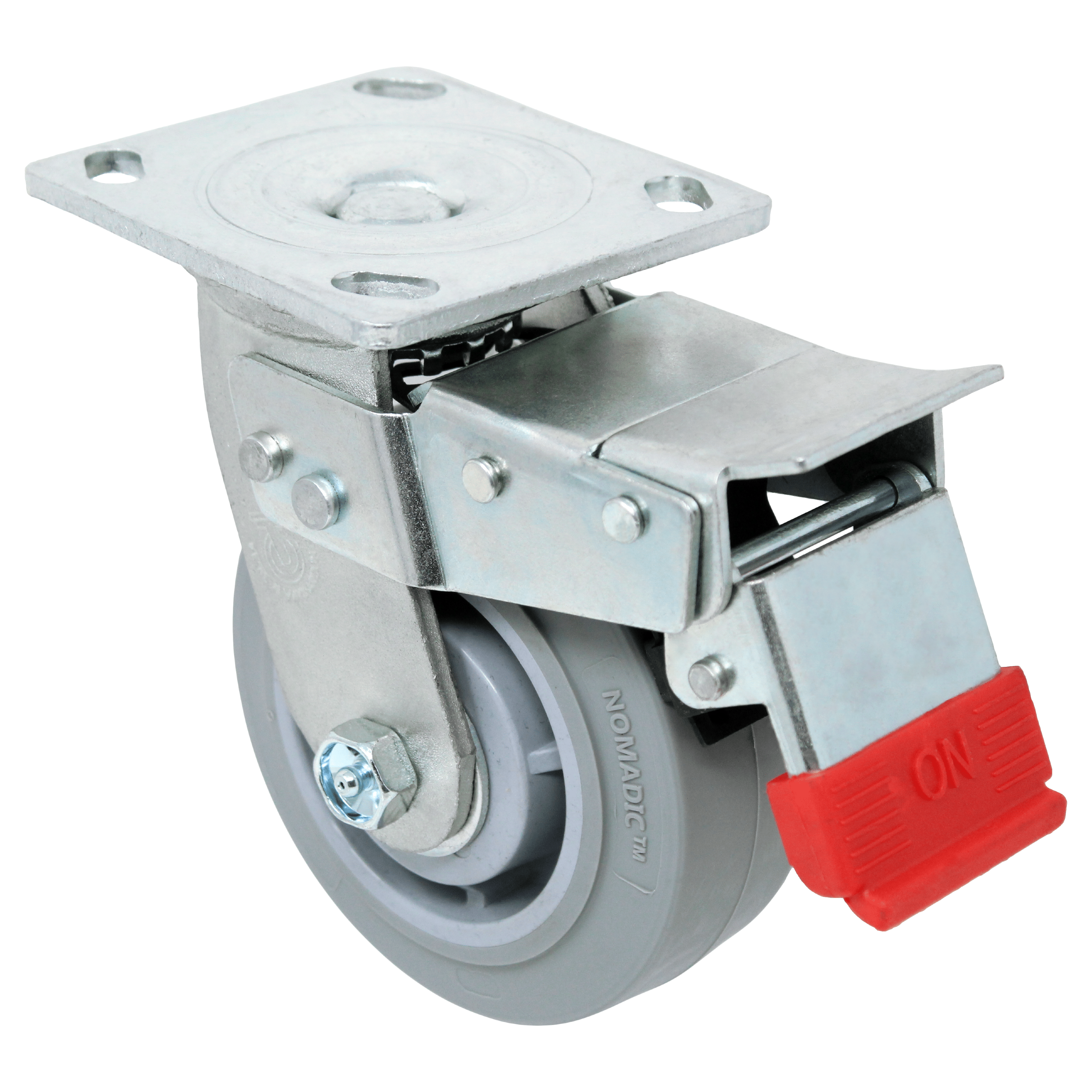 5 Pack Heavy Duty Swivel Casters with Total Lock Brake - 500 lbs Capacity per Caster for Furniture, Carts & Industrial Equipment