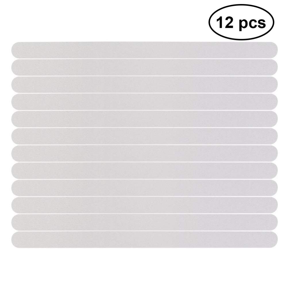 ARTIBETTER 12-Pack Clear Non-Slip Adhesive Strips - Anti-Skid Safety Tape for Shower, Bathtub, Steps & Floors - Transparent Grip Tape for Bathroom, Kitchen & Slippery Surfaces - Perfect for Wet Areas & Household Safety