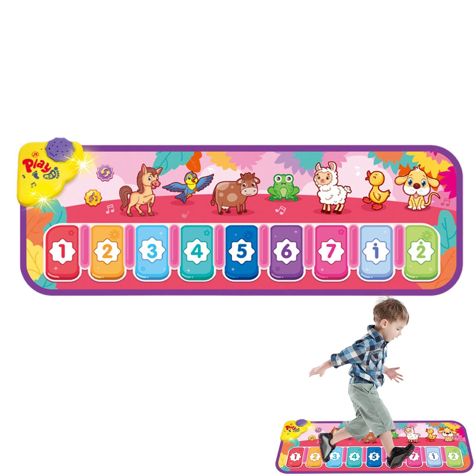 Interactive Musical Dance Mat for Kids - Touch Play Piano Mat with Integrated Songs, Educational Animal Sounds, Fun Learning Toy for Home Play & Party Entertainment
