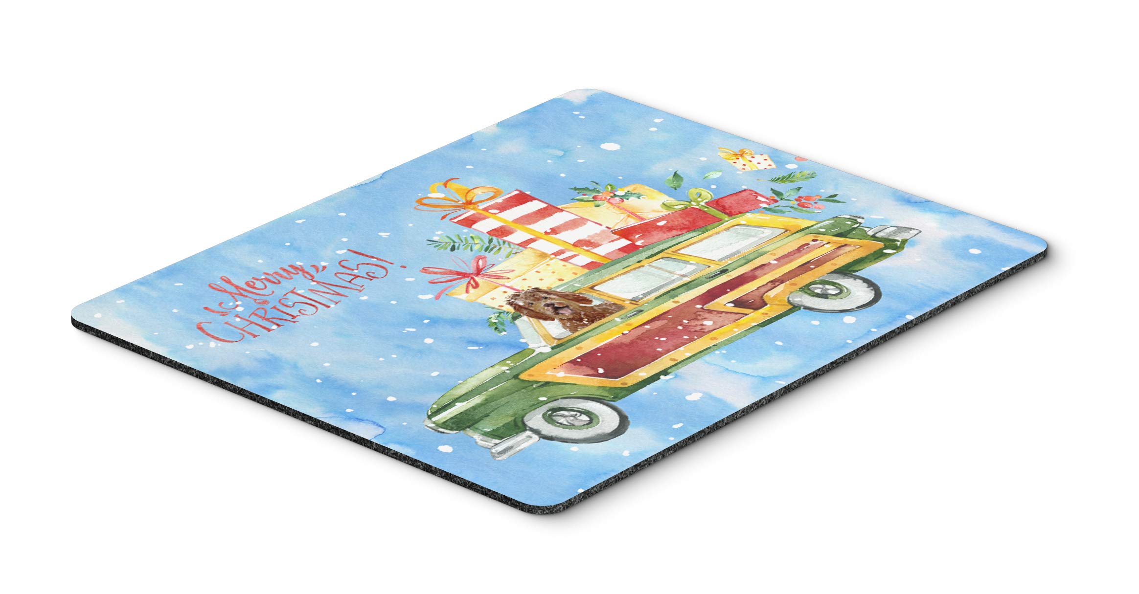 Merry Christmas Labradoodle Mouse Pad - Large Washable Non-Slip Desk Mat for Home Office, Gaming & Computer Work | Holiday Gift & Decor | Hot Pad & Trivet for Kitchen Use