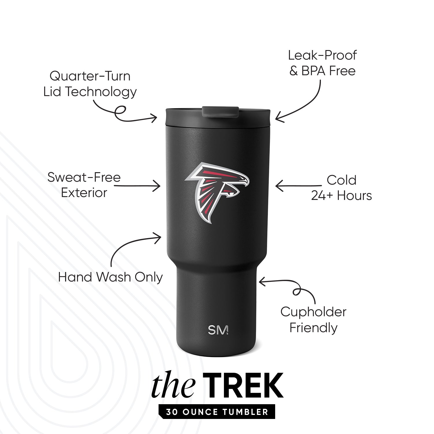 NFL Trek Tumbler 20oz Stainless Steel Insulated Water Bottle with Lid - Leakproof Travel Mug for Hot & Cold Drinks - Perfect for Football Games, Camping, and Outdoor Adventures