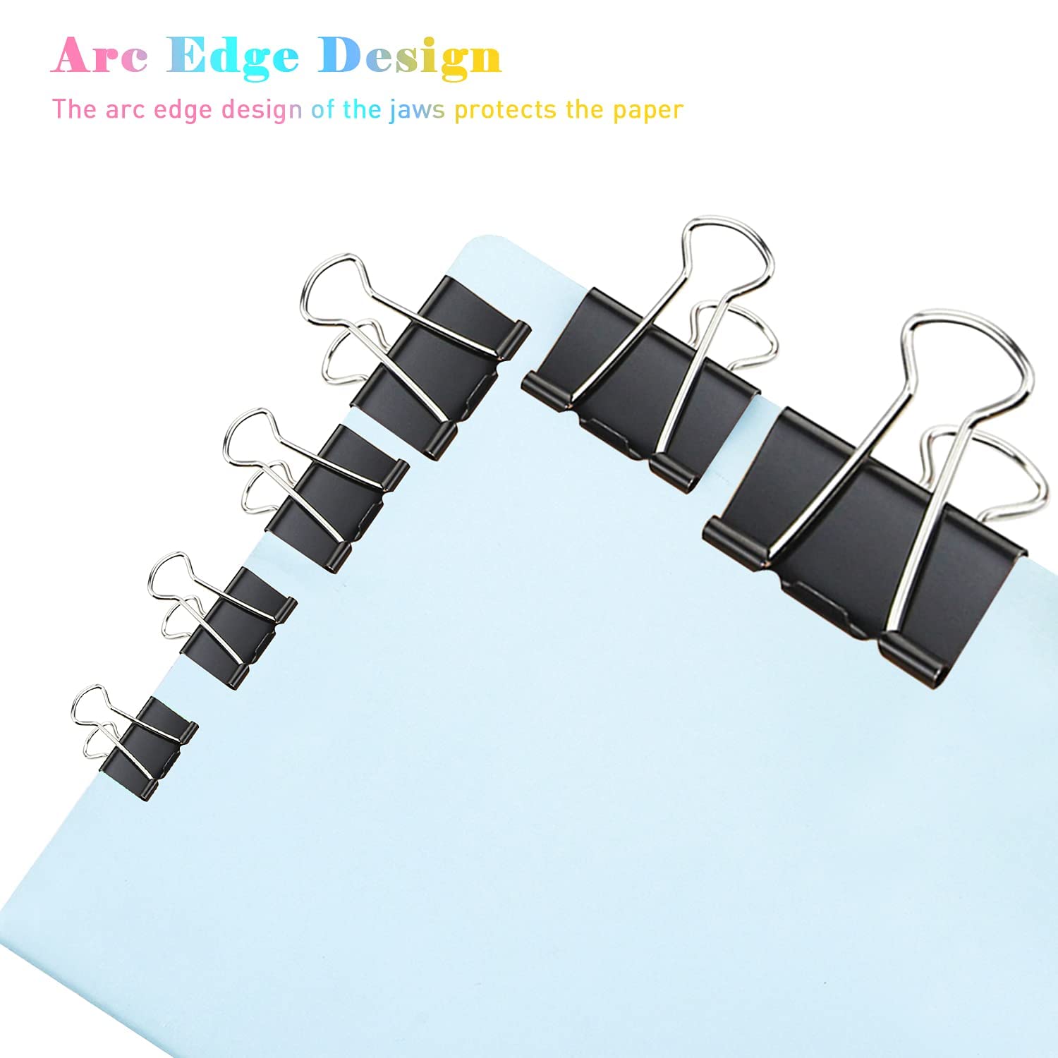 144 PCS Small Black Binder Clips 0.75 Inch (19mm) Width 0.31 Inch Capacity - Perfect for Organizing Office Documents, School Papers, and Business Files - Heavy Duty Clips for Teachers, Students, and Professionals