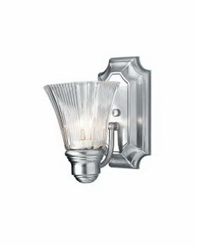 Energy Efficient Fluorescent Wall Sconce Light Fixture - Brushed Nickel Finish, PL2501 BN - Perfect for Hallways, Bedrooms & Bathroom Lighting