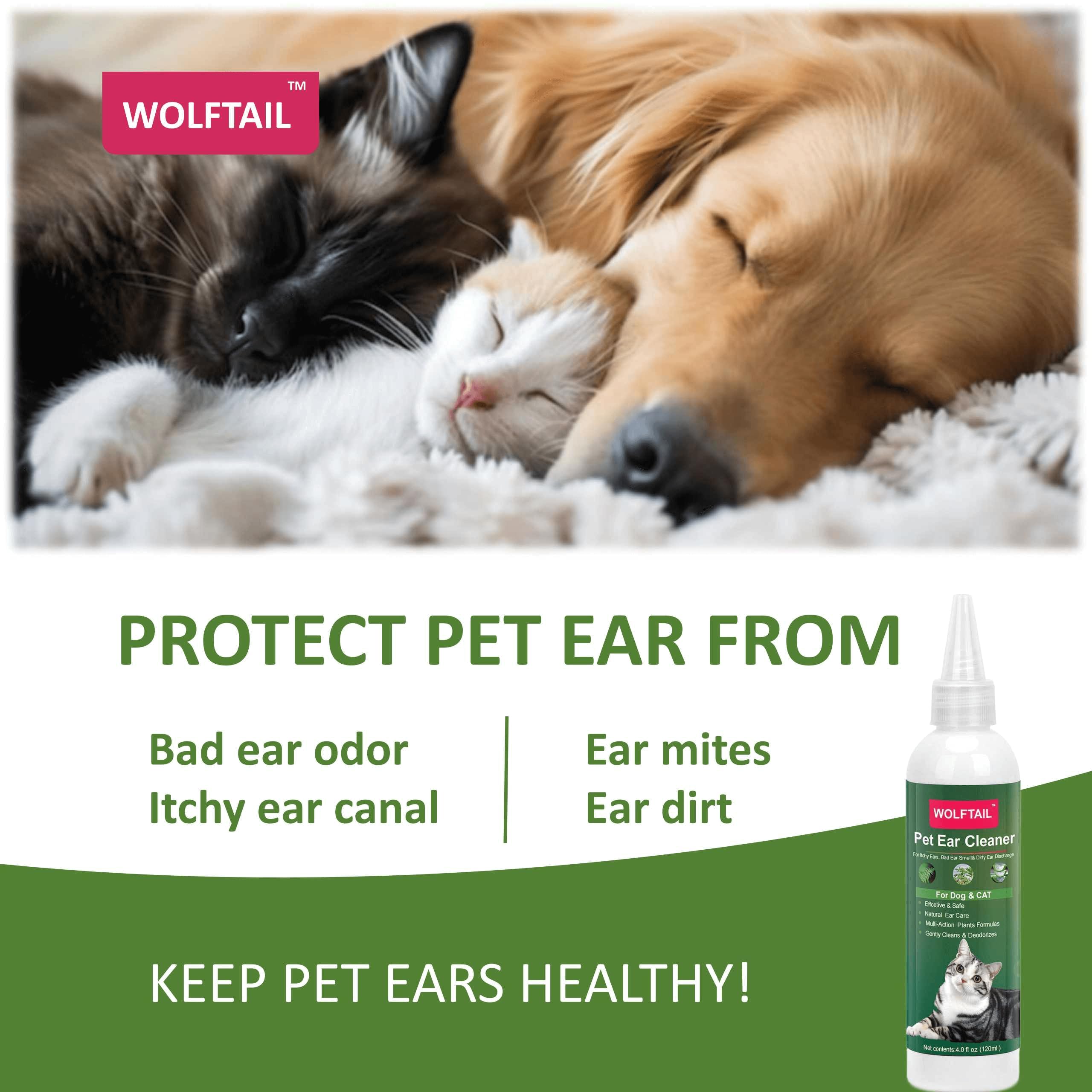 Gentle Dog & Cat Ear Cleaner Solution - Soothes Itching, Reduces Inflammation, Removes Wax & Odor - 4 Fl oz - Perfect for Regular Pet Ear Care & Grooming Routine