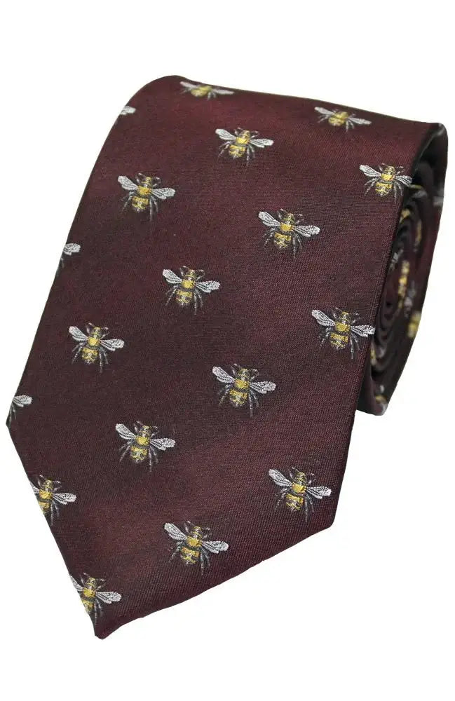 LA Smith Country Bees Silk Ties for Men - Premium Handmade Neckties for Business, Weddings & Formal Occasions