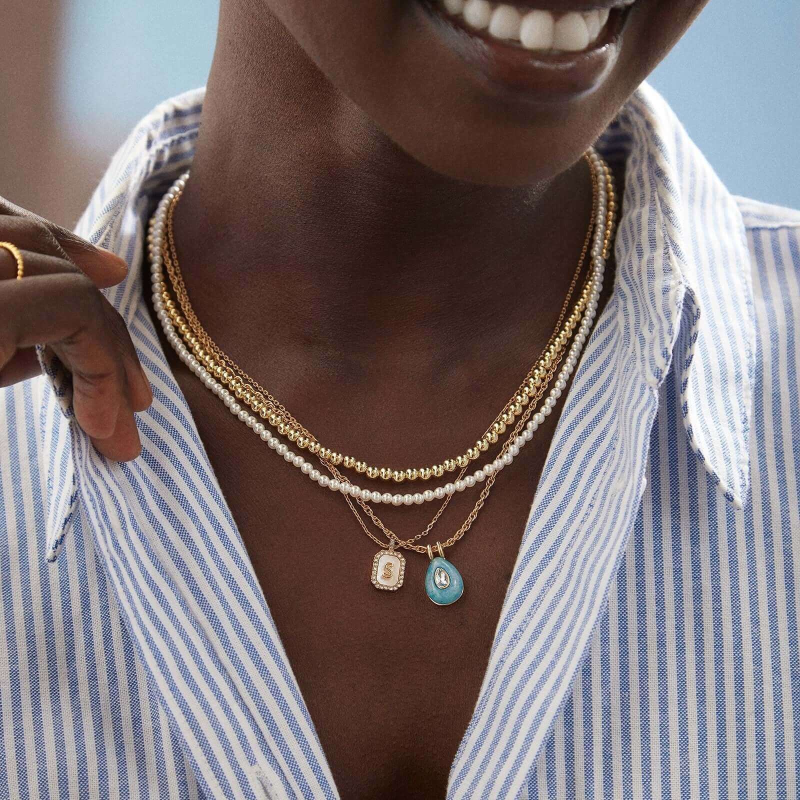 Teardrop Birthstone Pendant Necklace - Personalized Jewelry Gift for Women | JFN501 | Perfect for Birthdays, Anniversaries & Mother's Day
