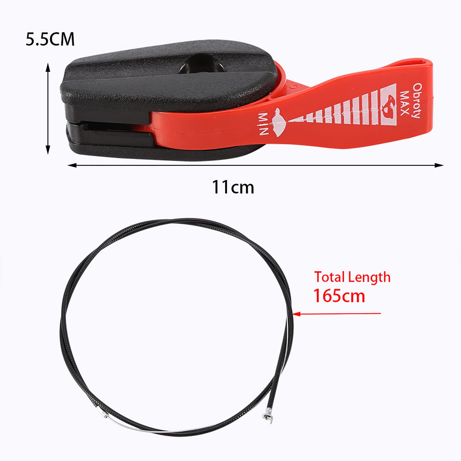 TOPINCN Universal 65in Lawn Mower Throttle Cable - Replacement String Trimmer Throttle Control Switch & Handle Kit for Garden Lawnmowers & Brushcutters (Red) | Perfect for DIY Repairs & Outdoor Yard Maintenance