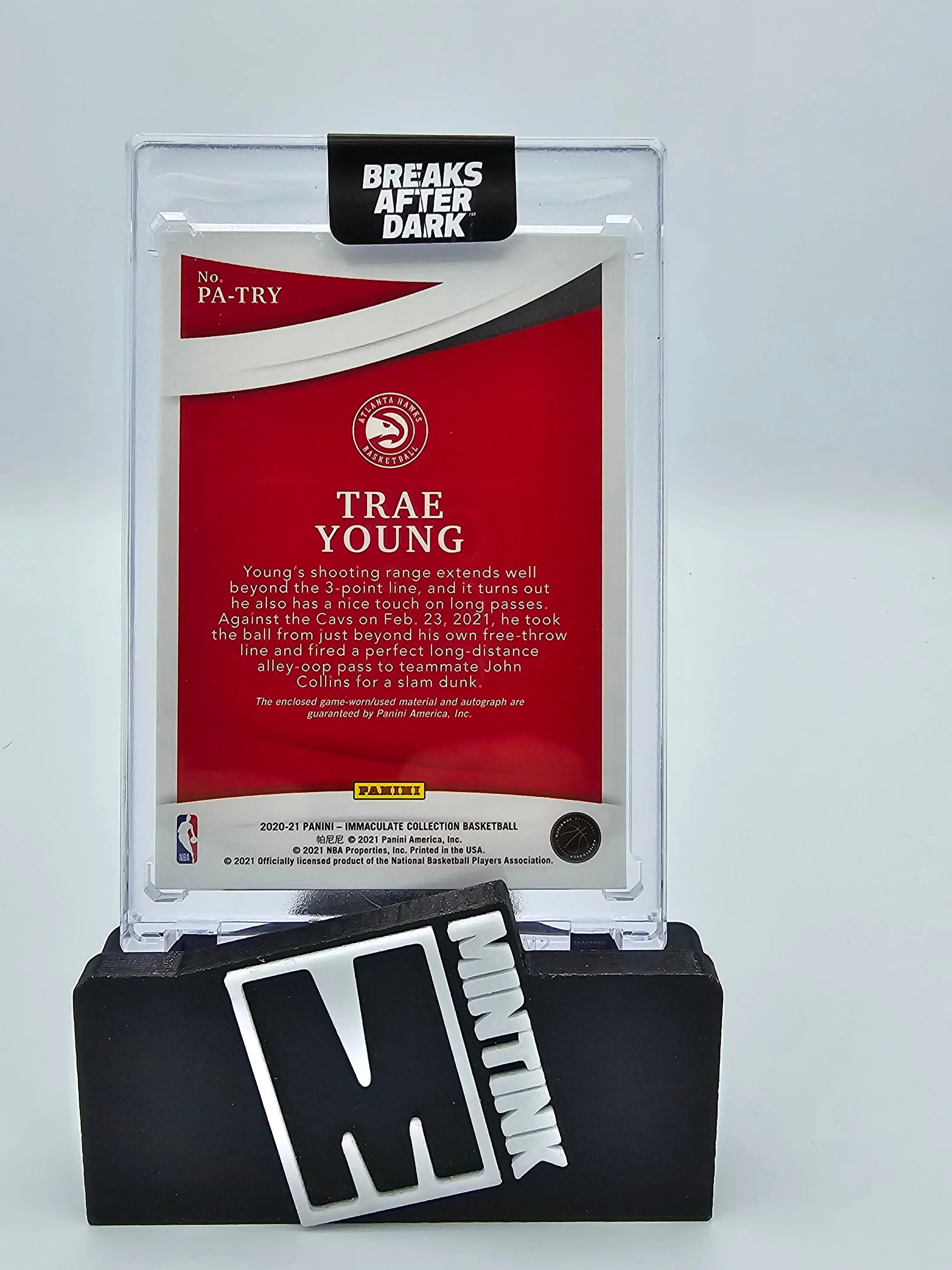 2020-21 Panini Immaculate Basketball Trae Young Patch Autograph Card #07/11 PA-TRY - NBA Collectible Memorabilia for Fans & Investors | Perfect for Display, Trading, and Sports Card Collections