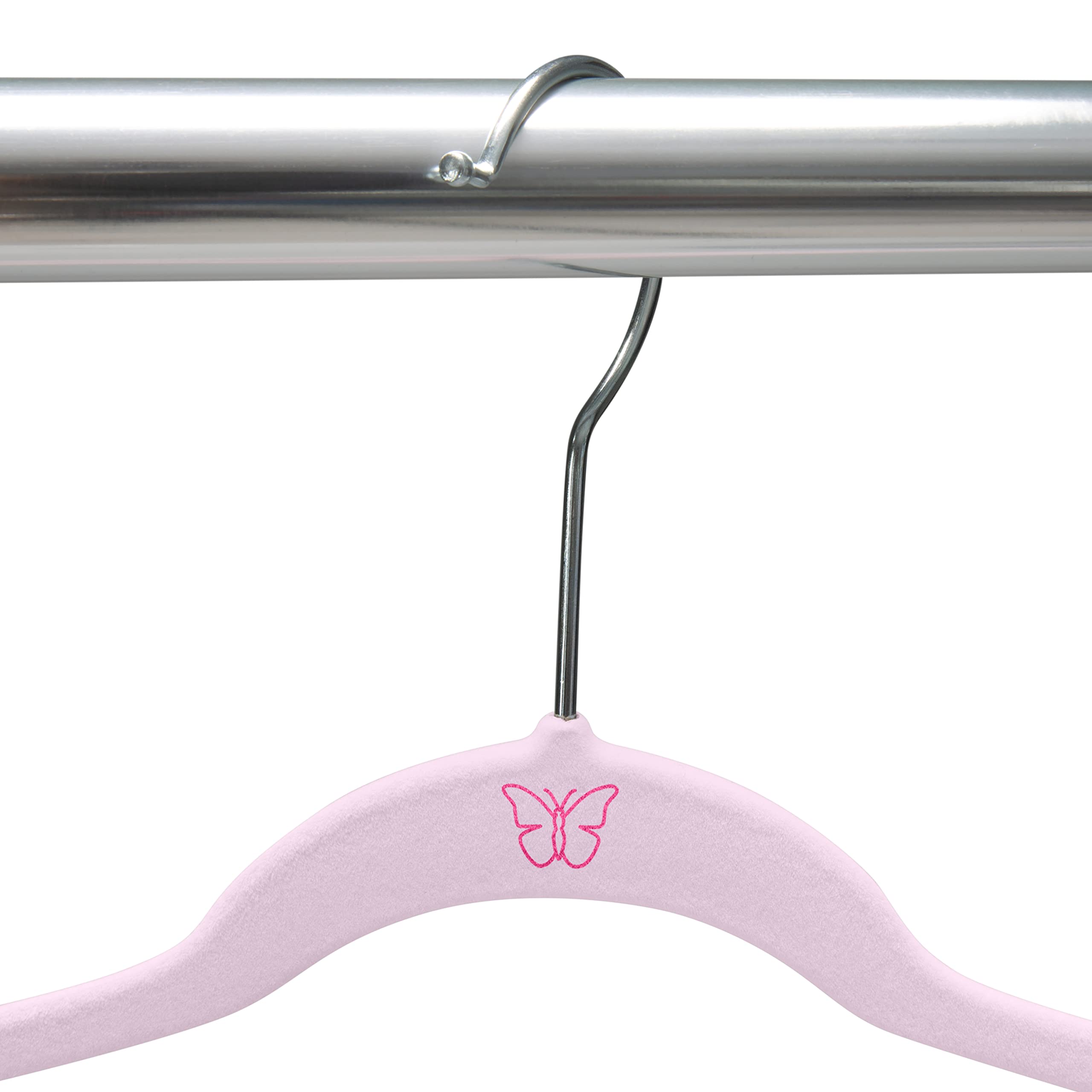 100 Pack Kids Velvet Hangers - Slim Non-Slip Space Saving Clothes Hangers for Children's Shirts, Pants & Dresses | Nursery & Closet Organization | Perfect for Baby Clothes Storage & Small Spaces (Blush)