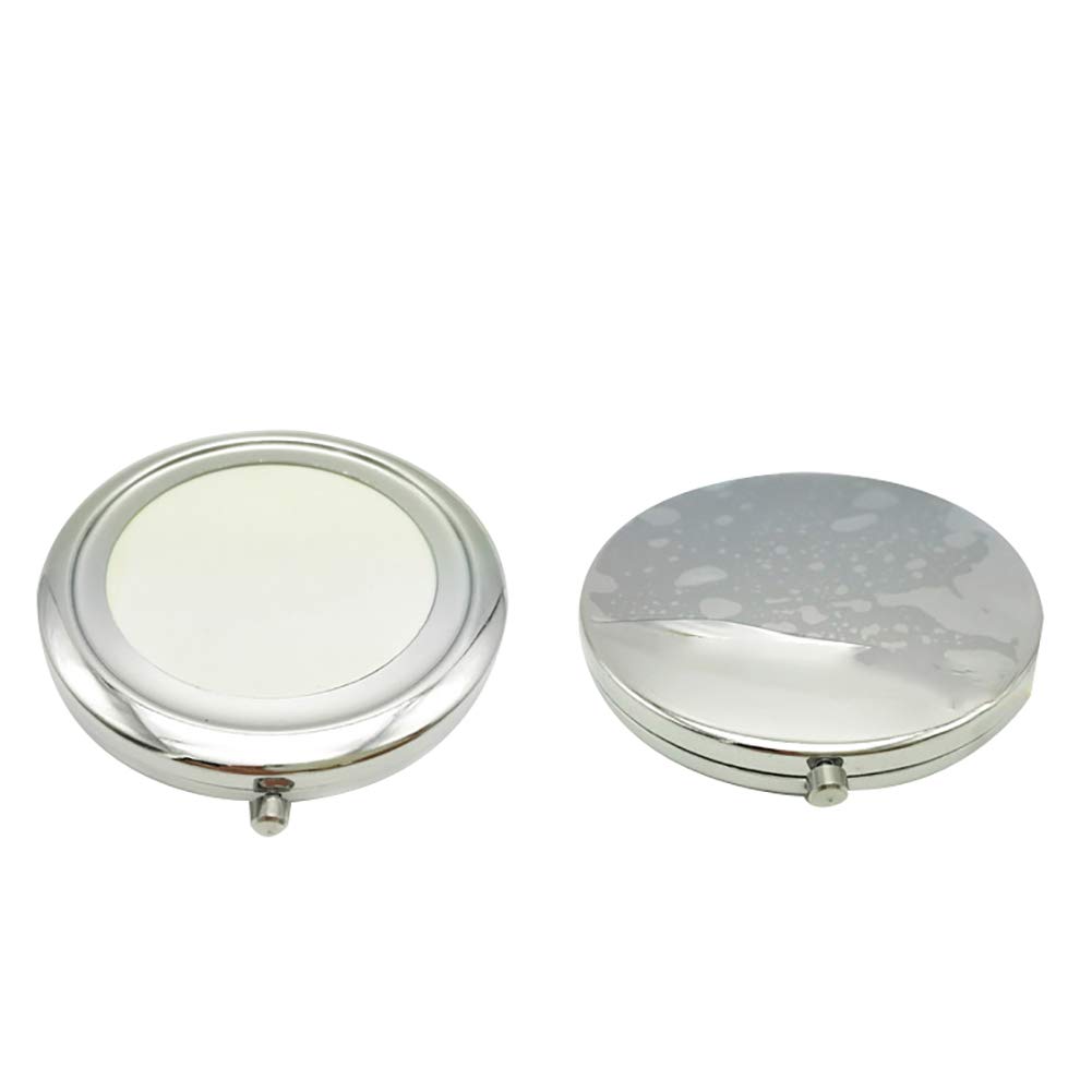 Steelwings Portable Mini Makeup Mirror - Round Metallic Pop-Up Dual-Side Compact Mirror for Travel, Home & Office | Perfect for Makeup, Skincare & Quick Touch-Ups