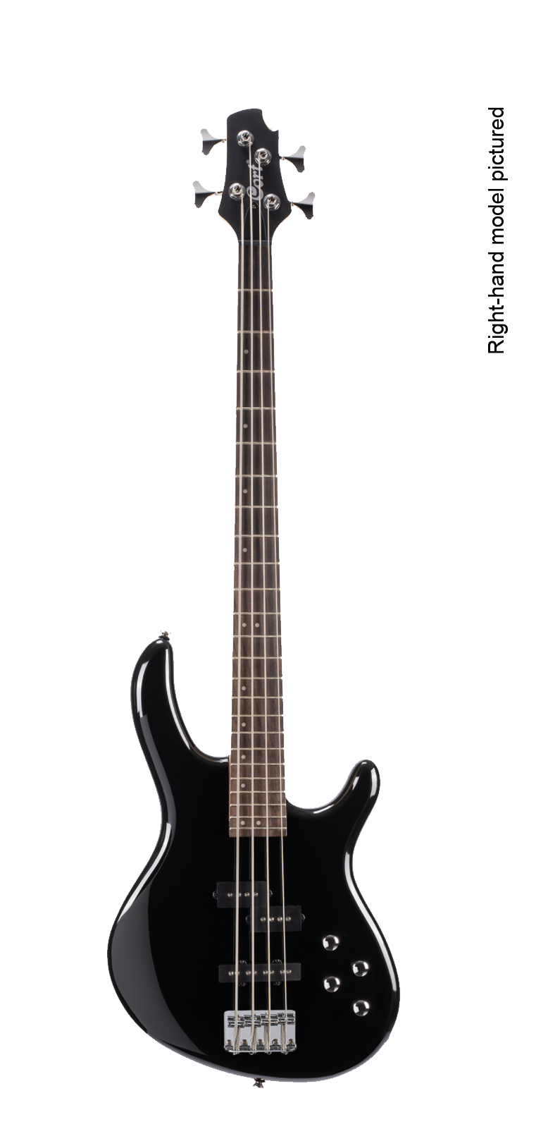 Cort ACTION Bass PLUS 4 String Electric Bass Guitar - Left Handed, Black Finish - Perfect for Live Performances & Studio Recording