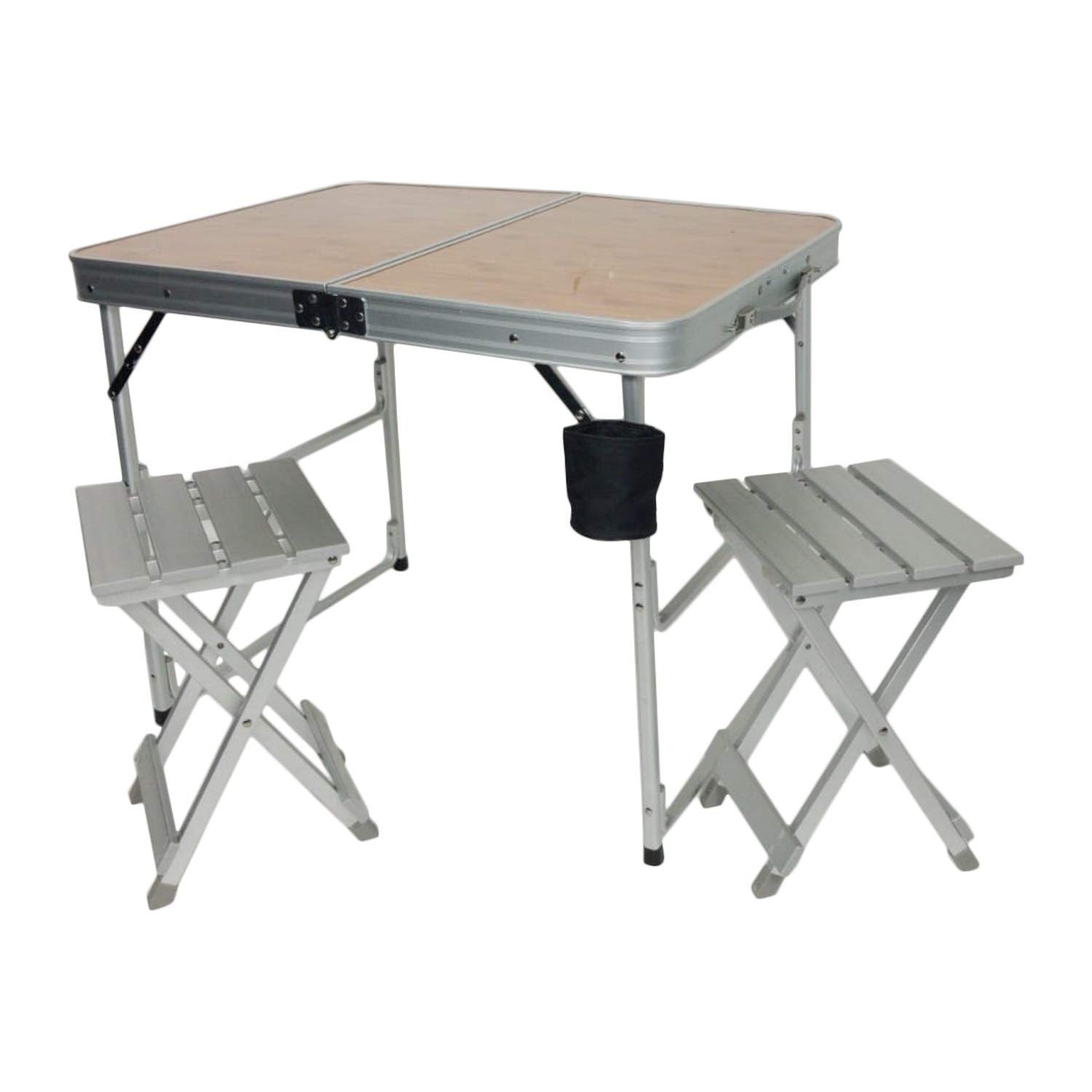 **Raptor Heavy Duty Lightweight Folding Table and 2 Chairs Set - Military Grade Aluminum Portable Beach Camping Picnic Outdoor Furniture - Perfect for Beach, Camping, Backyard & Tailgating**