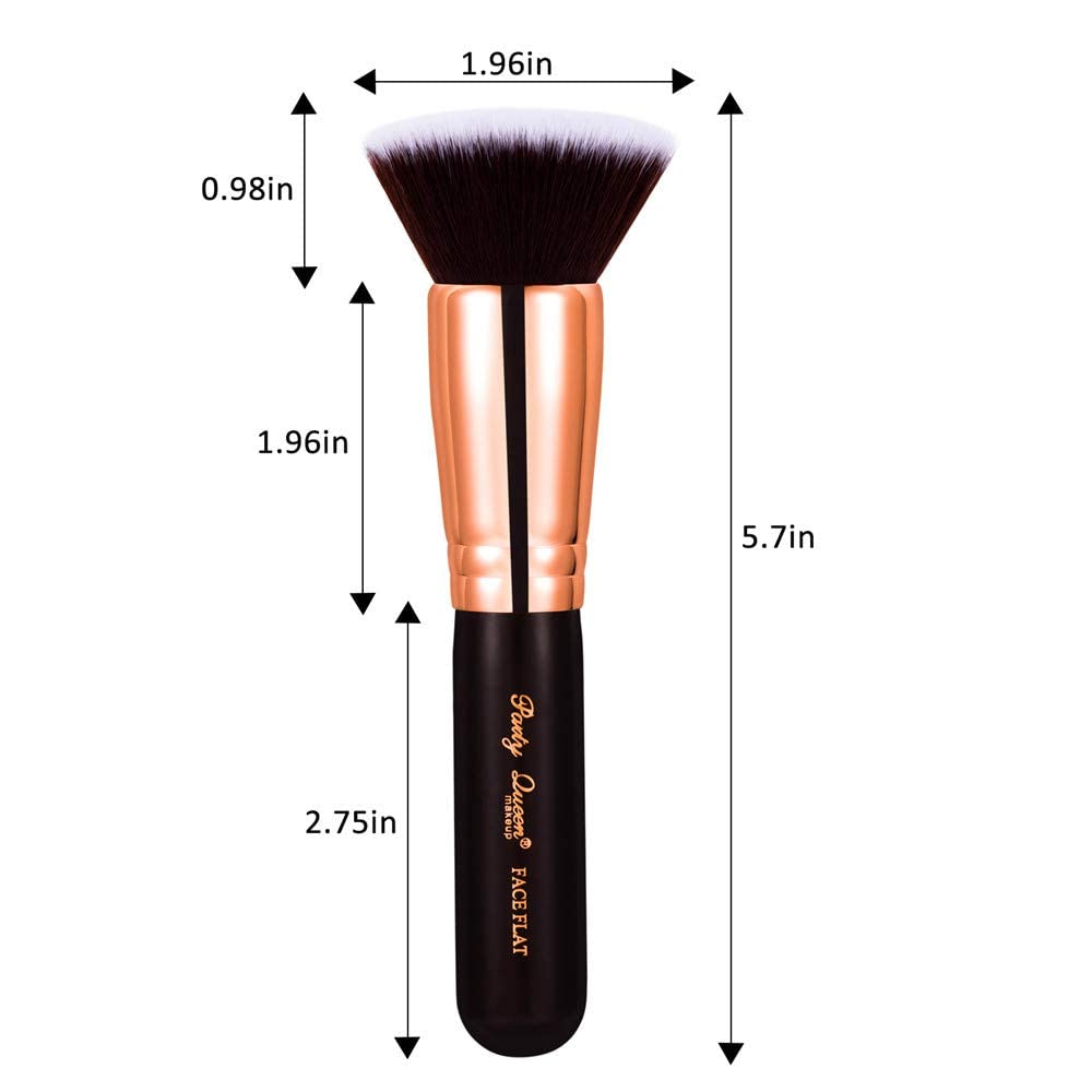 Premium Synthetic Kabuki Makeup Brush for Liquid, Cream, Powder & Mineral Foundation - Soft Flat Top Stippling Brush for Flawless Blending & Buffing (Rose Gold) - Perfect for Professional Makeup Artists & Everyday Beauty Routine