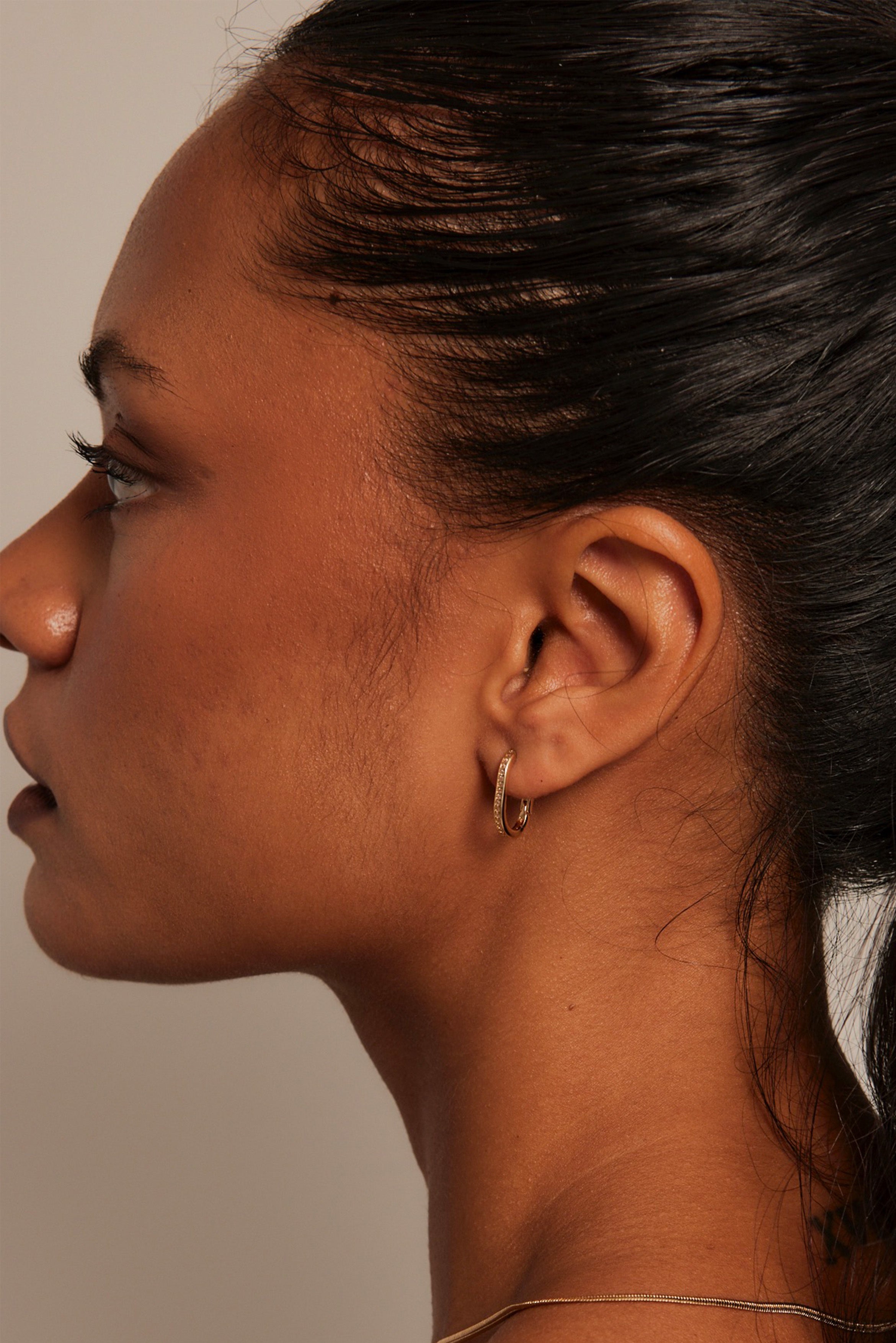 Oval Gold Hoop Earrings with Diamante - Elegant Dangle Earrings for Women, Perfect for Parties, Weddings & Everyday Wear