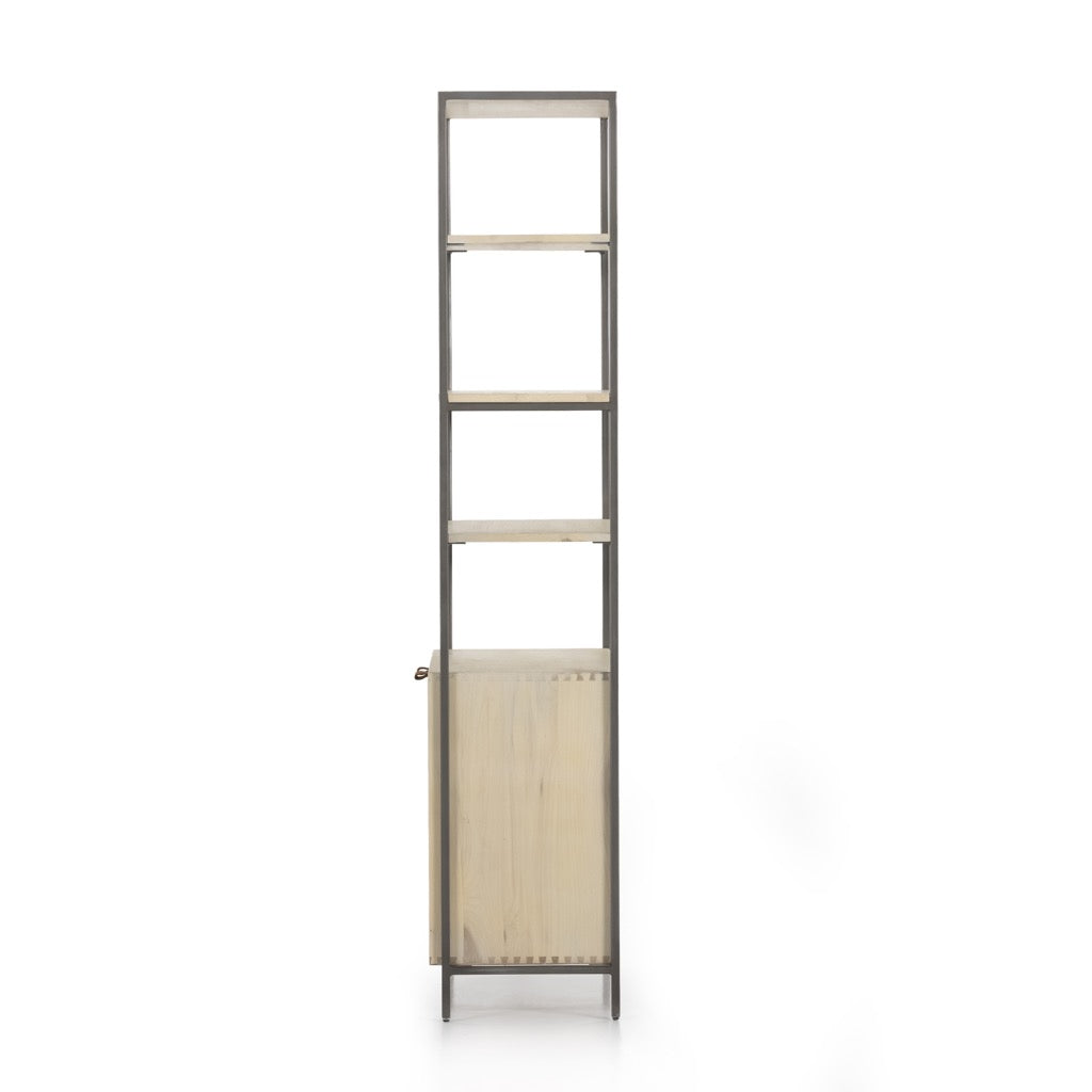 Trey Modular Wide Bookcase - Dove Poplar Wood - Perfect for Home Office, Living Room & Library Storage