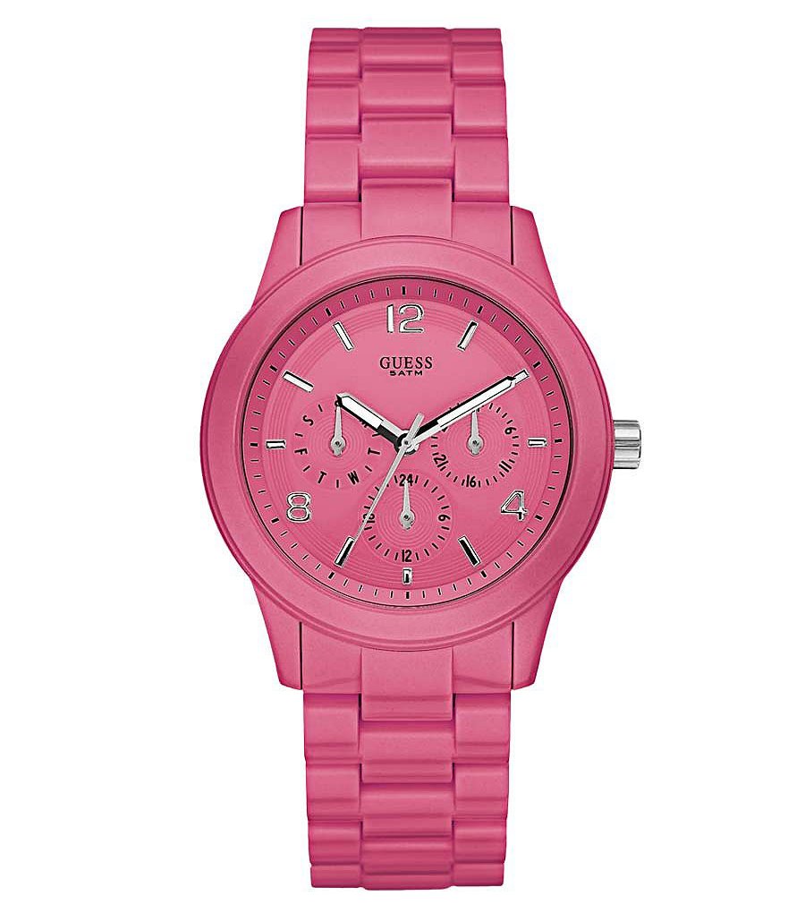 GUESS Women's W11603L4 Mini Spectrum Pink Plastic Watch - Stylish Casual & Dress Watch for Everyday Wear, Work, and Special Occasions