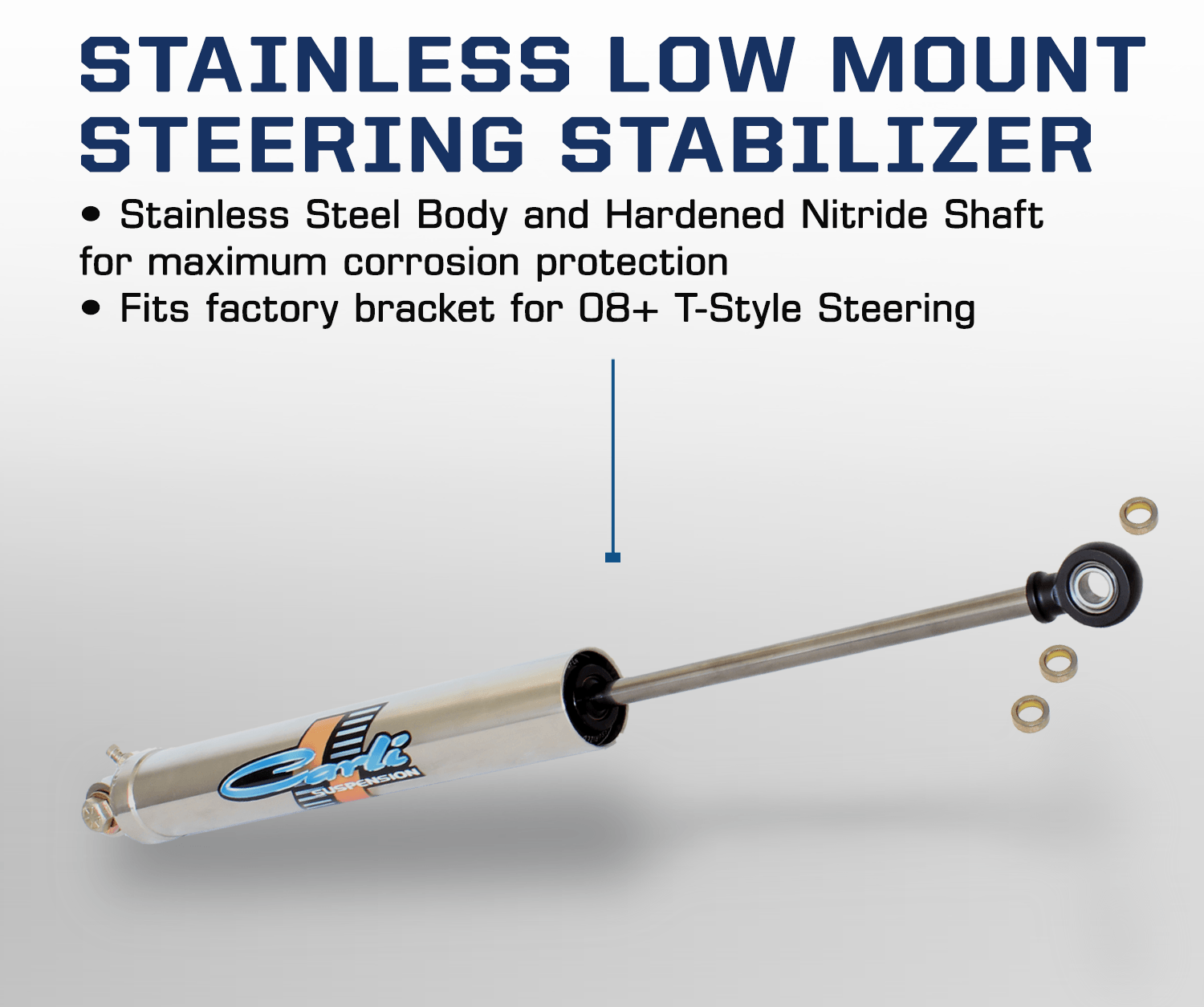 2003-2012 Dodge Ram 2500/3500 Low Mount Steering Stabilizer Kit - Heavy Duty Shock Absorber for Off-Road, Towing & Smooth Ride Control
