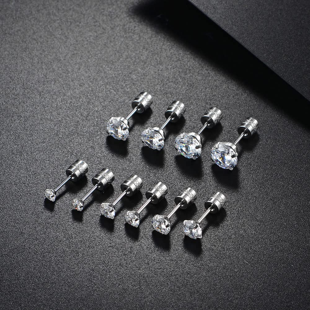 8 Pairs Surgical Stainless Steel Earrings Set - 14K Gold Plated Hoop & CZ Stud Earrings for Women & Men | Hypoallergenic, Lightweight | Perfect for Cartilage, Helix, Lobe Piercings (1st, 2nd, 3rd Holes) | Great for Everyday Wear, Parties & Gifts