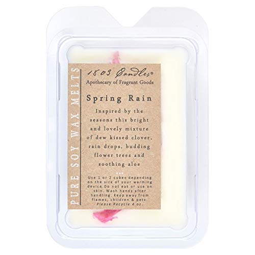 1803 Premium Scented Candles - Spring Rain Fragrance Wax Melts for Home & Office Aromatherapy | Relaxing Ambiance for Spa Nights, Romantic Dinners & Stress Relief