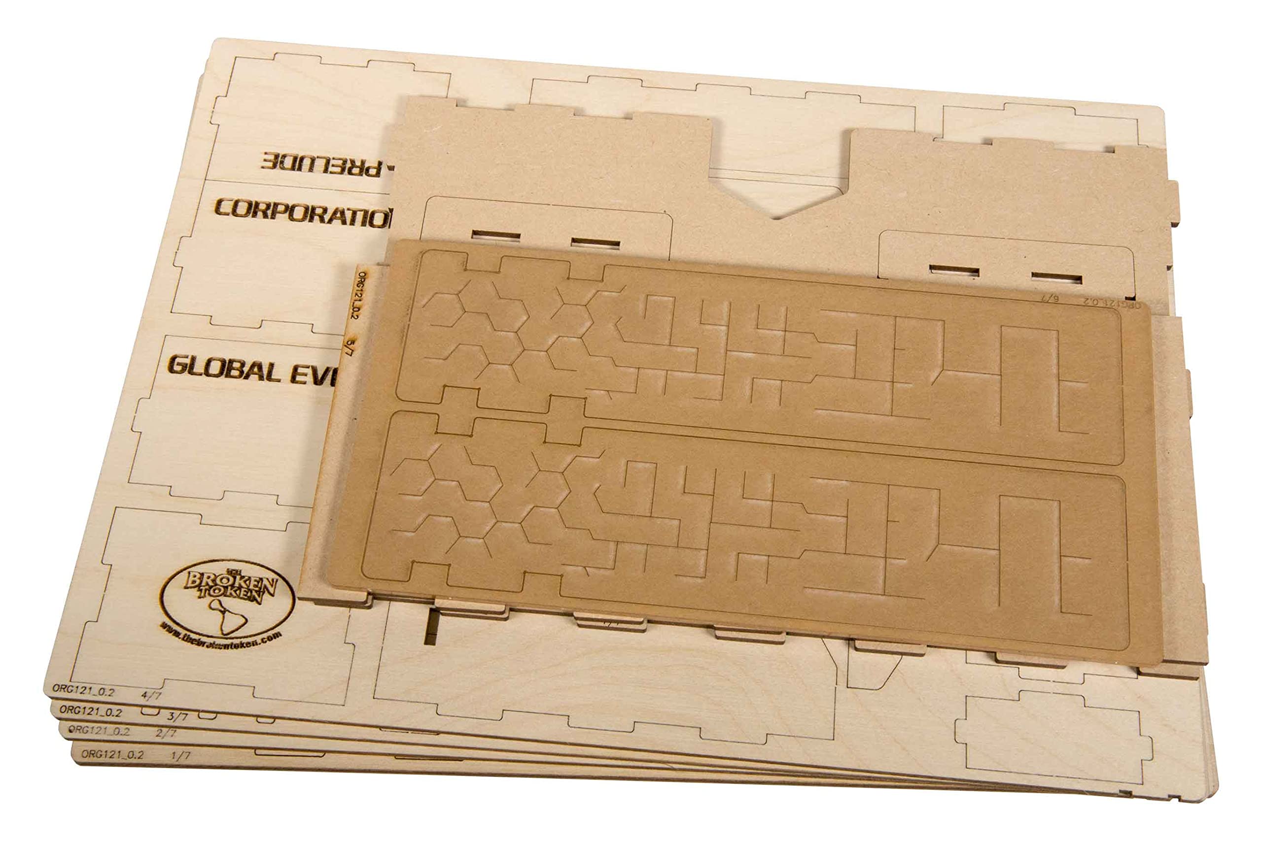 Terraforming Mars Game Organizer - Wooden Storage Box with Multiple Trays & Card Shoe | Compatible with Broken Token Expansions | Perfect for Board Game Storage & Organization