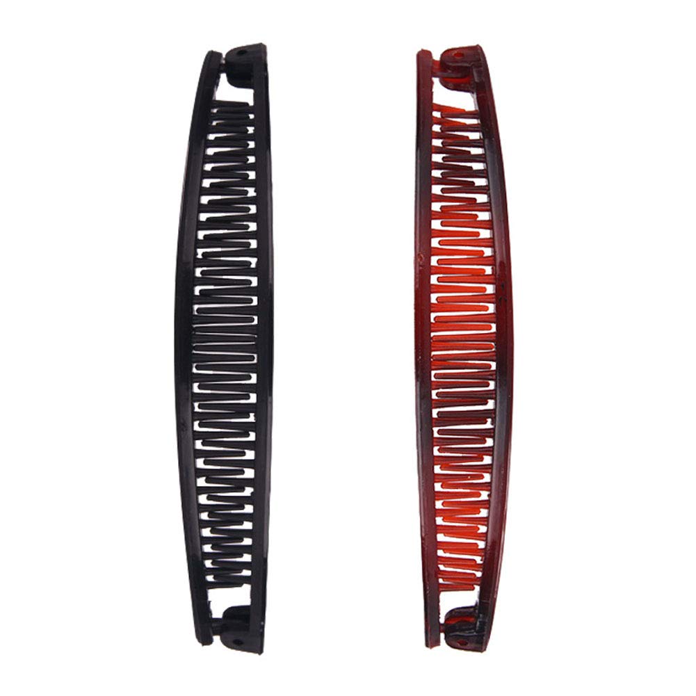5PCS Banana Combs for Women - Plastic Classic Clasp Hair Clips, Ponytail Holders & Styling Accessories | Perfect for Updos, Ponytails & Everyday Hairstyles