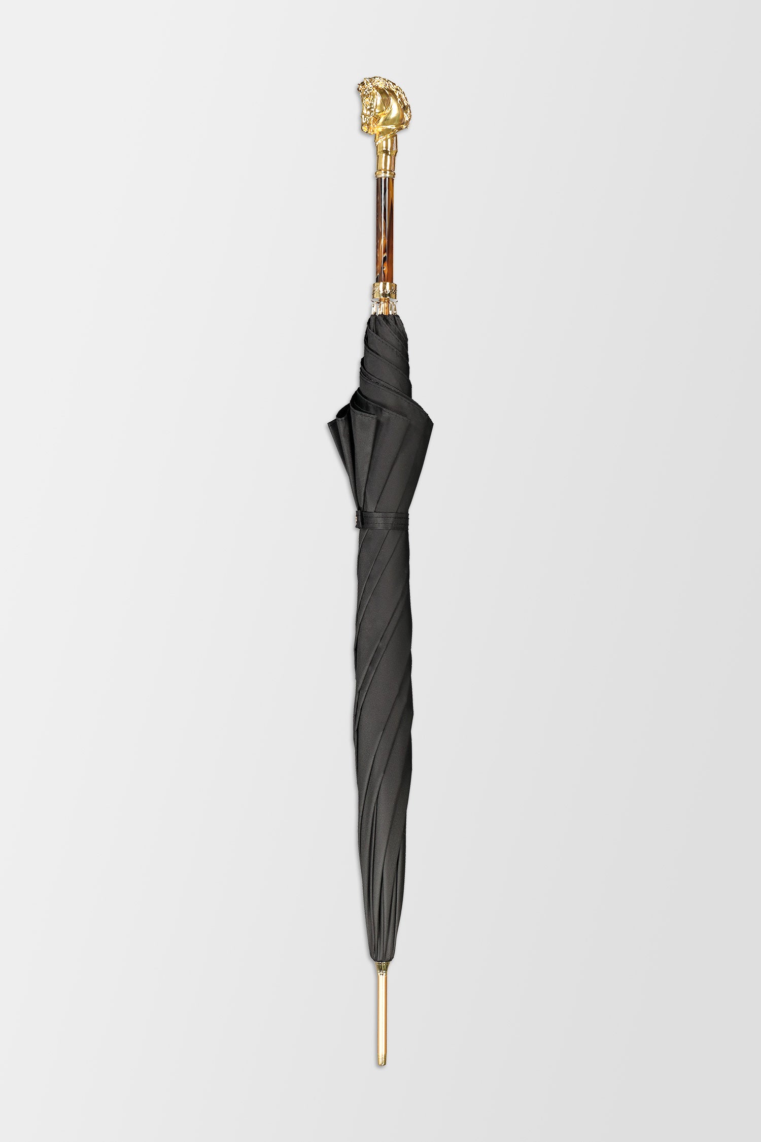 Pasotti Luxury Golden Horse Handle Umbrella - Elegant & Durable Windproof Rain Umbrella for Women & Men - Perfect for Weddings, Fashion Events & Outdoor Activities