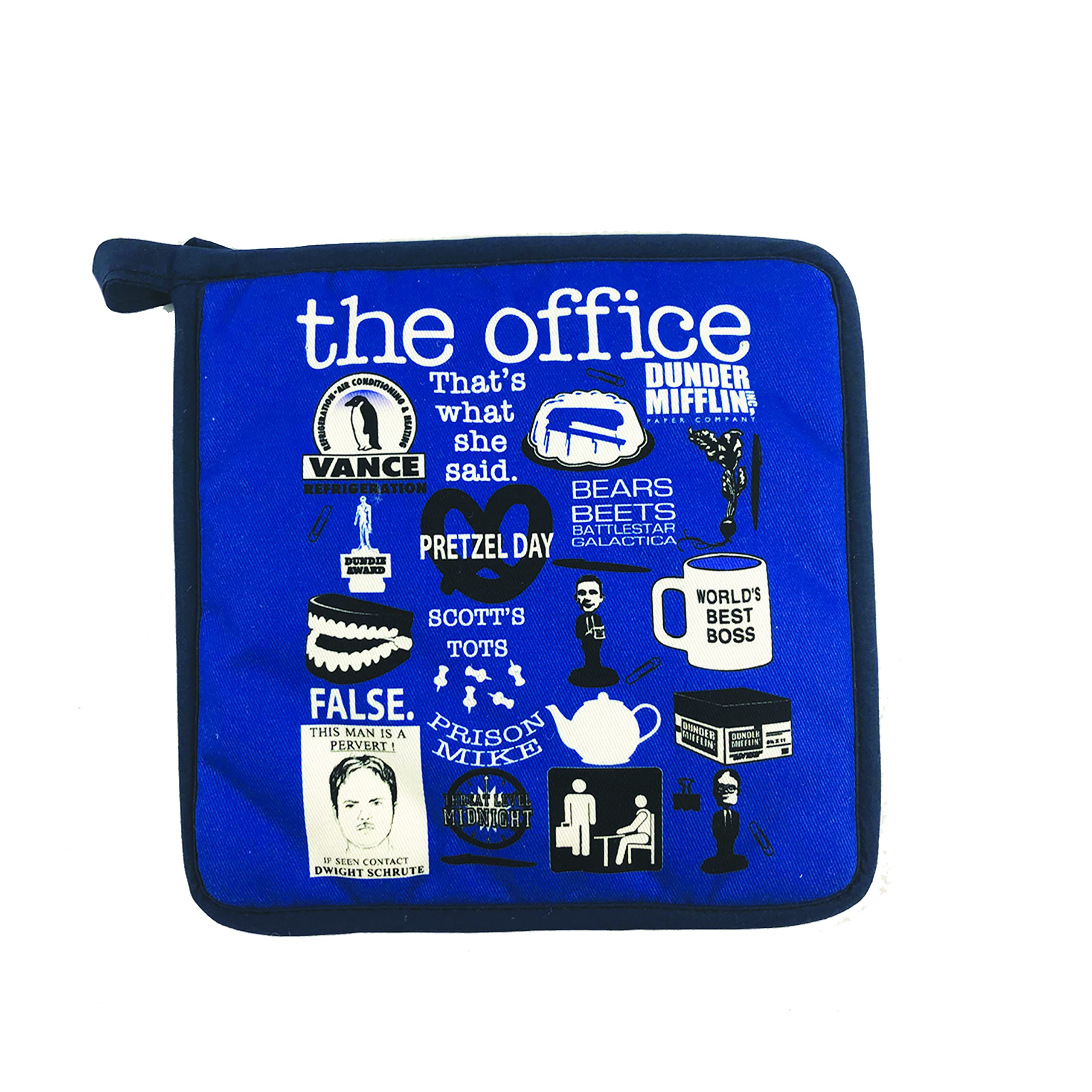 Dunder Mifflin The Office Apron & Kitchen Set - Blue, One Size - Perfect for Cooking, Baking & Themed Parties