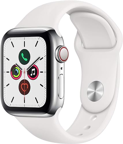 Stainless Steel Case W White Sport Band