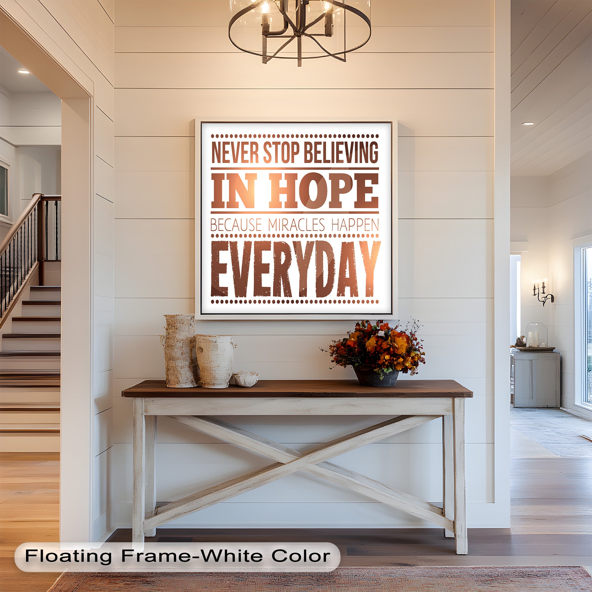 Inspiring 'Believe in Hope' Motivational Oil Painting - Uplifting Wall Art for Home, Office & Meditation Space