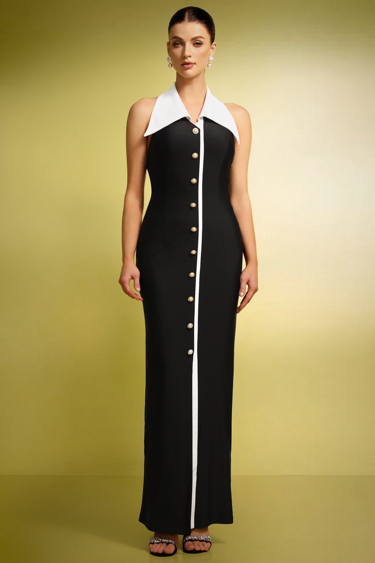 Elegant Nlia Sleeveless Slit Maxi Dress for Women - Summer Beach Party & Evening Occasion Wear