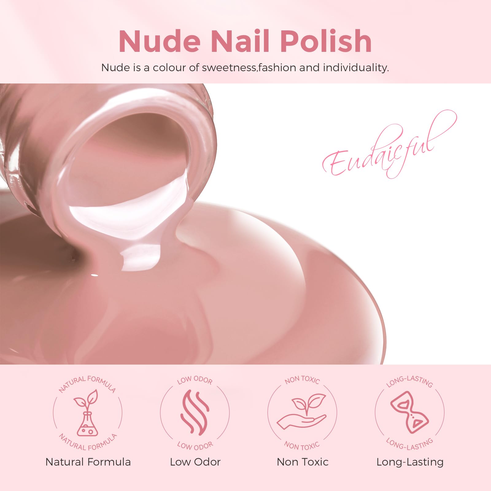 Nude Nail Polish - Quick Dry Regular Nail Lacquer for Women, Non-Gel Air Drying Nail Strengthener, 15ML Nail Art Polish for Manicure & Home DIY | Perfect for Everyday Wear, Office & Special Occasions