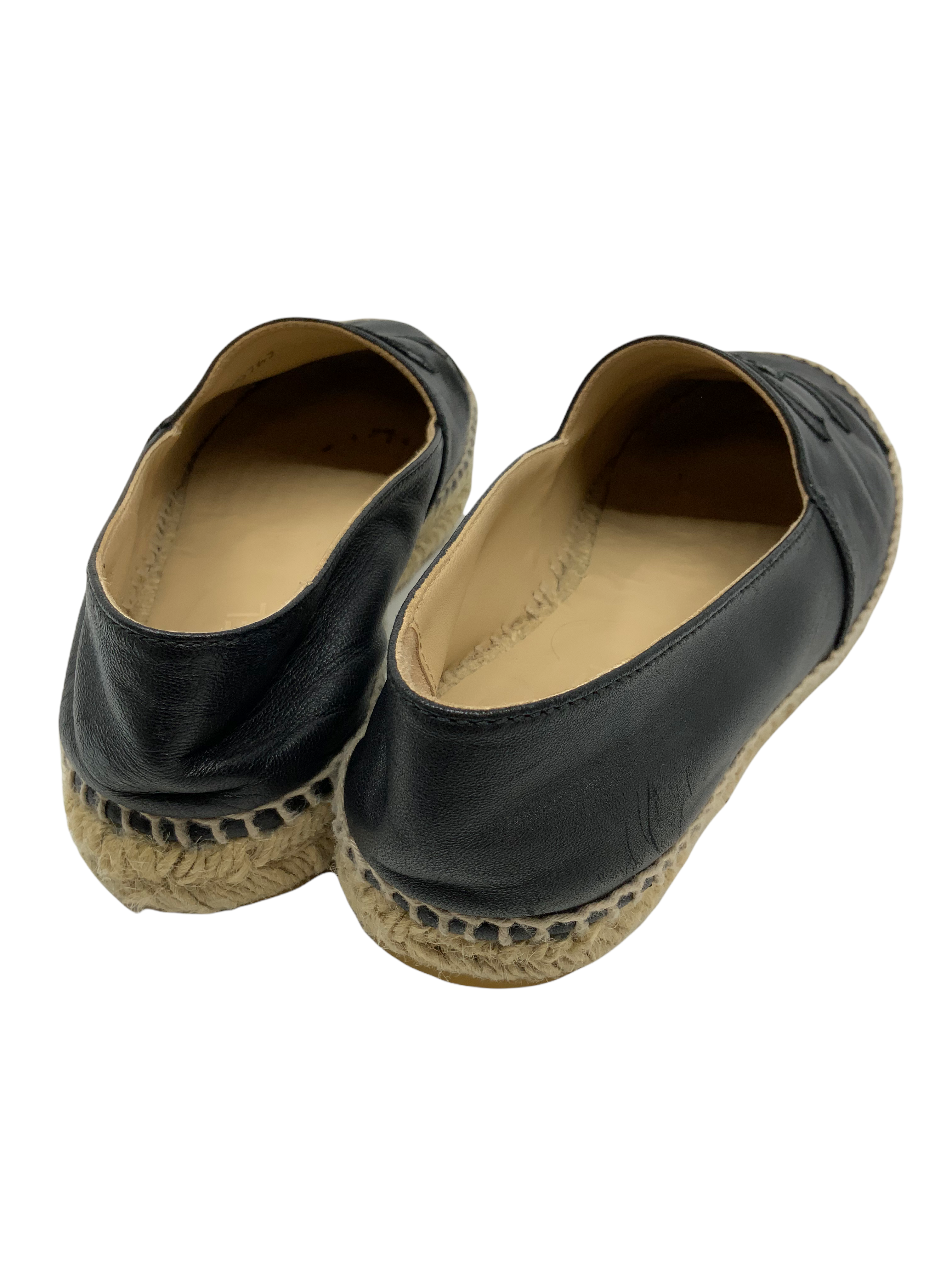 Chanel Lambskin Leather CC Logo Espadrille Flats Women's Size 9 - Luxury Comfortable Casual Shoes for Women, Perfect for Daily Wear, Office, Shopping & Travel