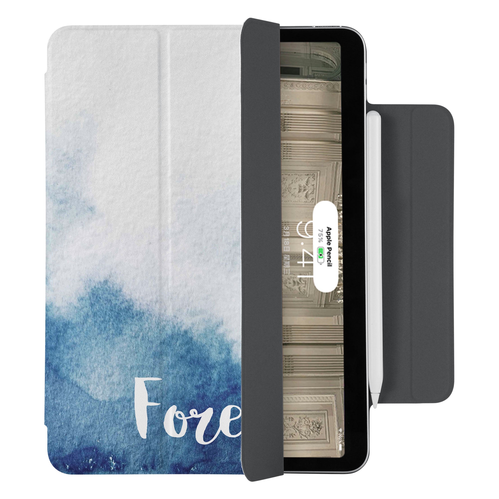 SlimFit iPad Case with Abstract Ink Painting Design - Lightweight Protective Cover for iPad Air/Pro, Perfect for Work, Travel & Daily Use