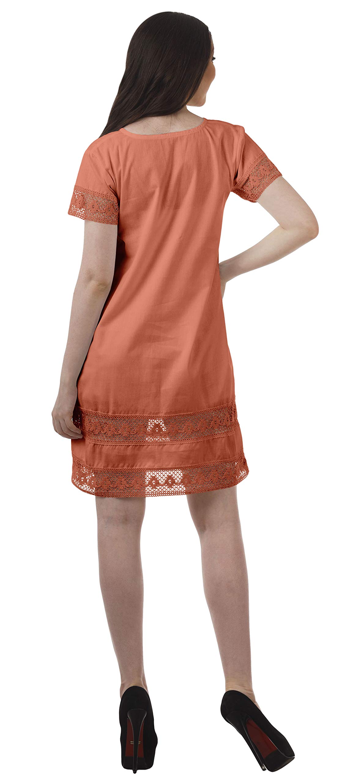 Plus Size Women's Cotton Beach Dress - Moomaya Solid Summer Outfit for Ladies | Comfortable & Stylish for Vacations, Pool Parties & Tropical Getaways