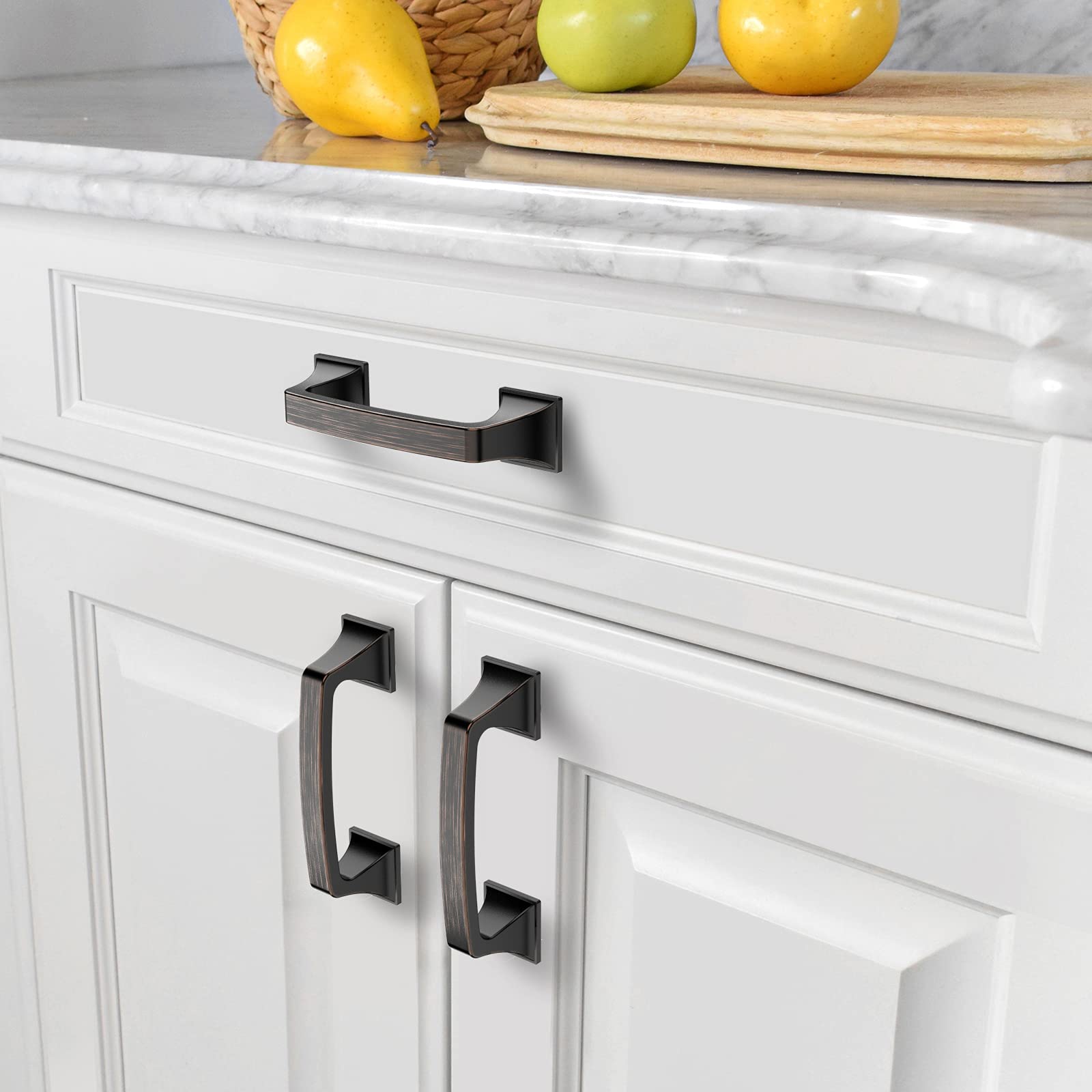 Amerdeco 25 Pack 3 Inch (76mm) Oil Rubbed Bronze Cabinet Handles - Kitchen Cabinet Pulls, Bathroom Drawer Handles, Dresser Hardware for Home Renovation & Furniture Upgrade | Durable & Stylish Cabinet Hardware for Modern Kitchens, Bathrooms & Bedrooms