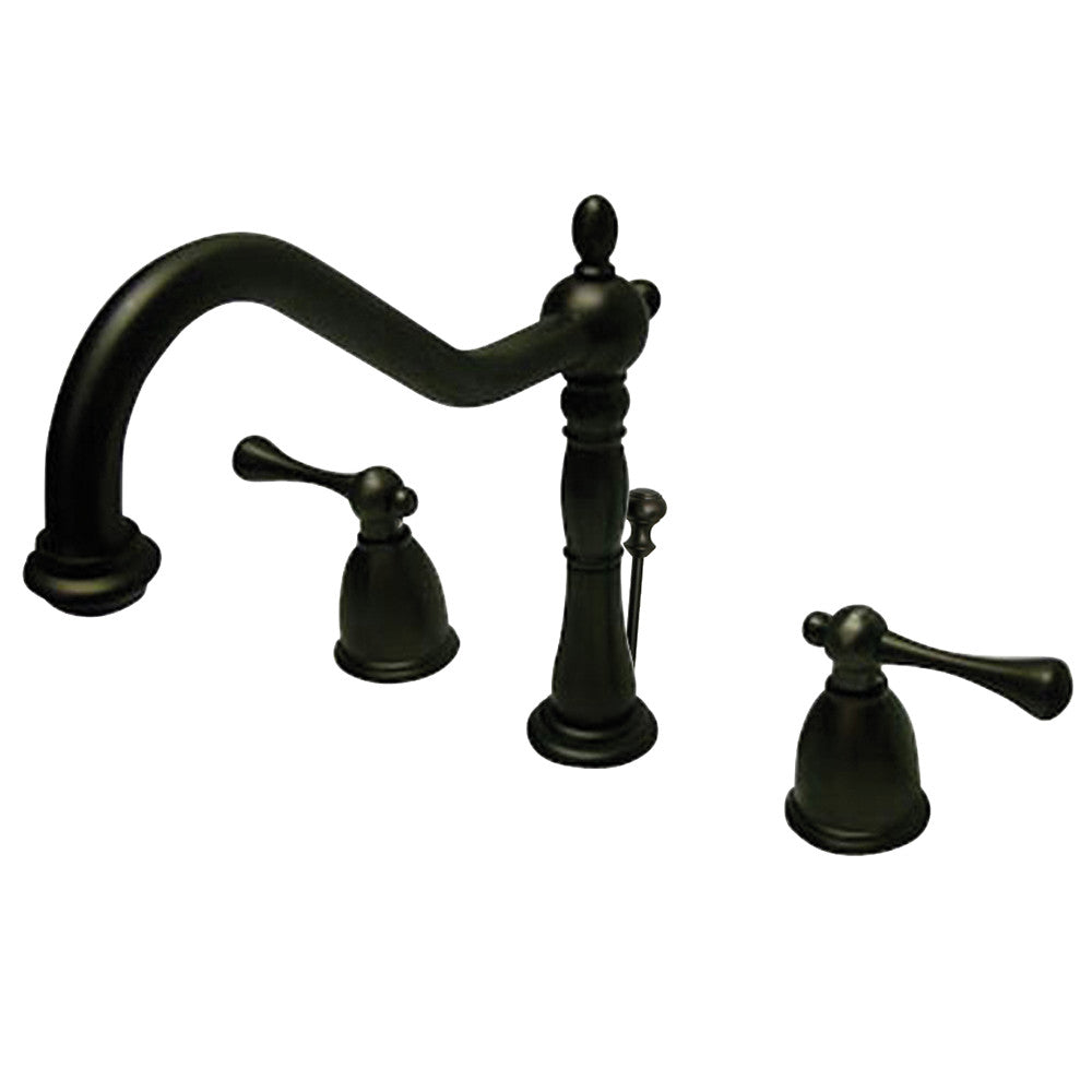 Kingston Brass KB7972BL 8-Inch Widespread Bathroom Faucet - Modern Matte Black Finish for Vanity Sinks, Perfect for Home & Hotel Bathroom Renovations