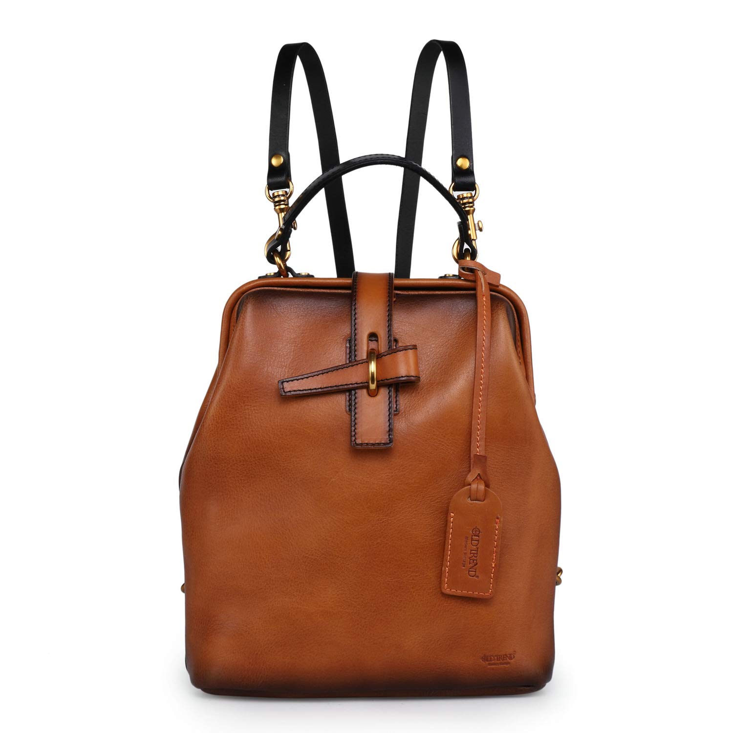 Genuine Leather Backpack Purse for Women - Convertible Shoulder Bag & Fashion Casual Backpack - Ladies Leather Shoulder Bag (Chestnut Ombre) - Perfect for Work, Travel & Everyday Use